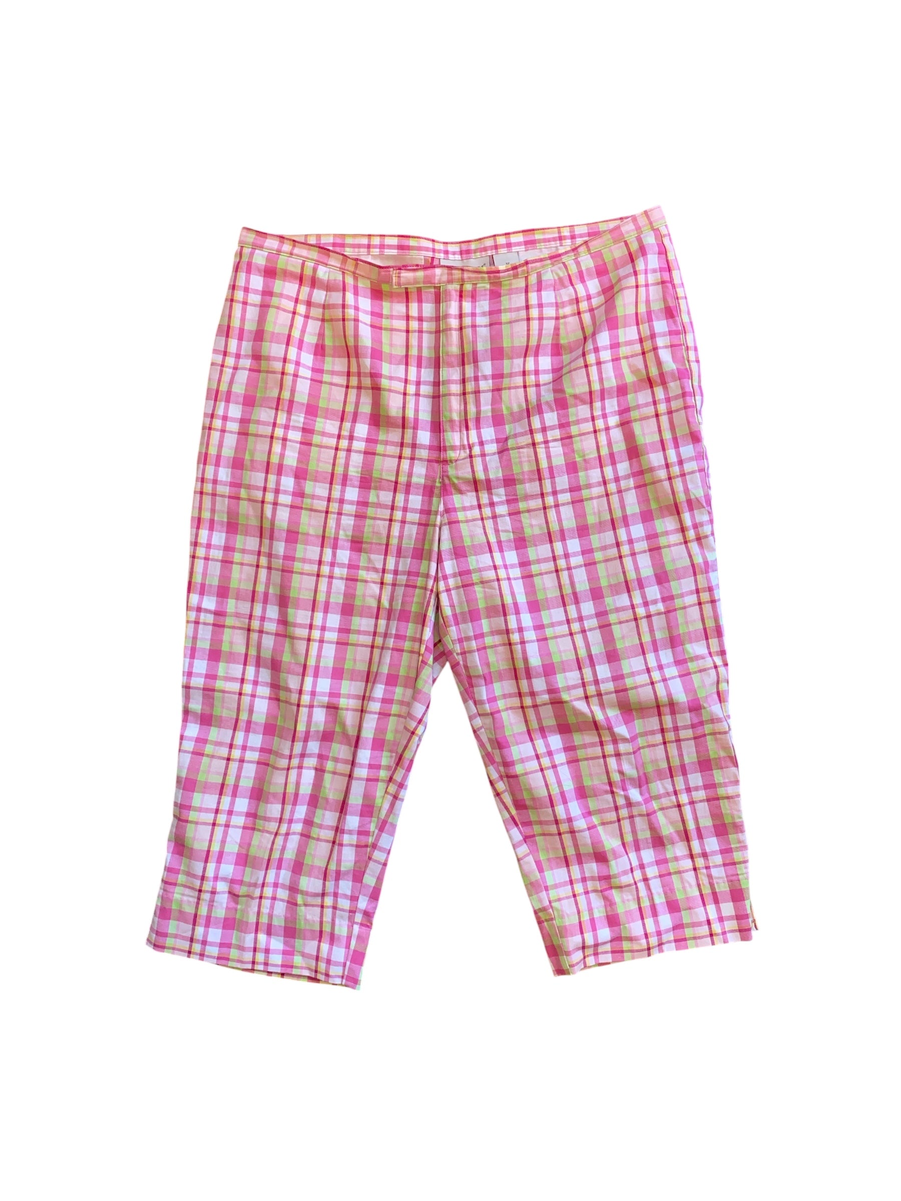 Pink green Kim rogers Cutie plaid capris, 12