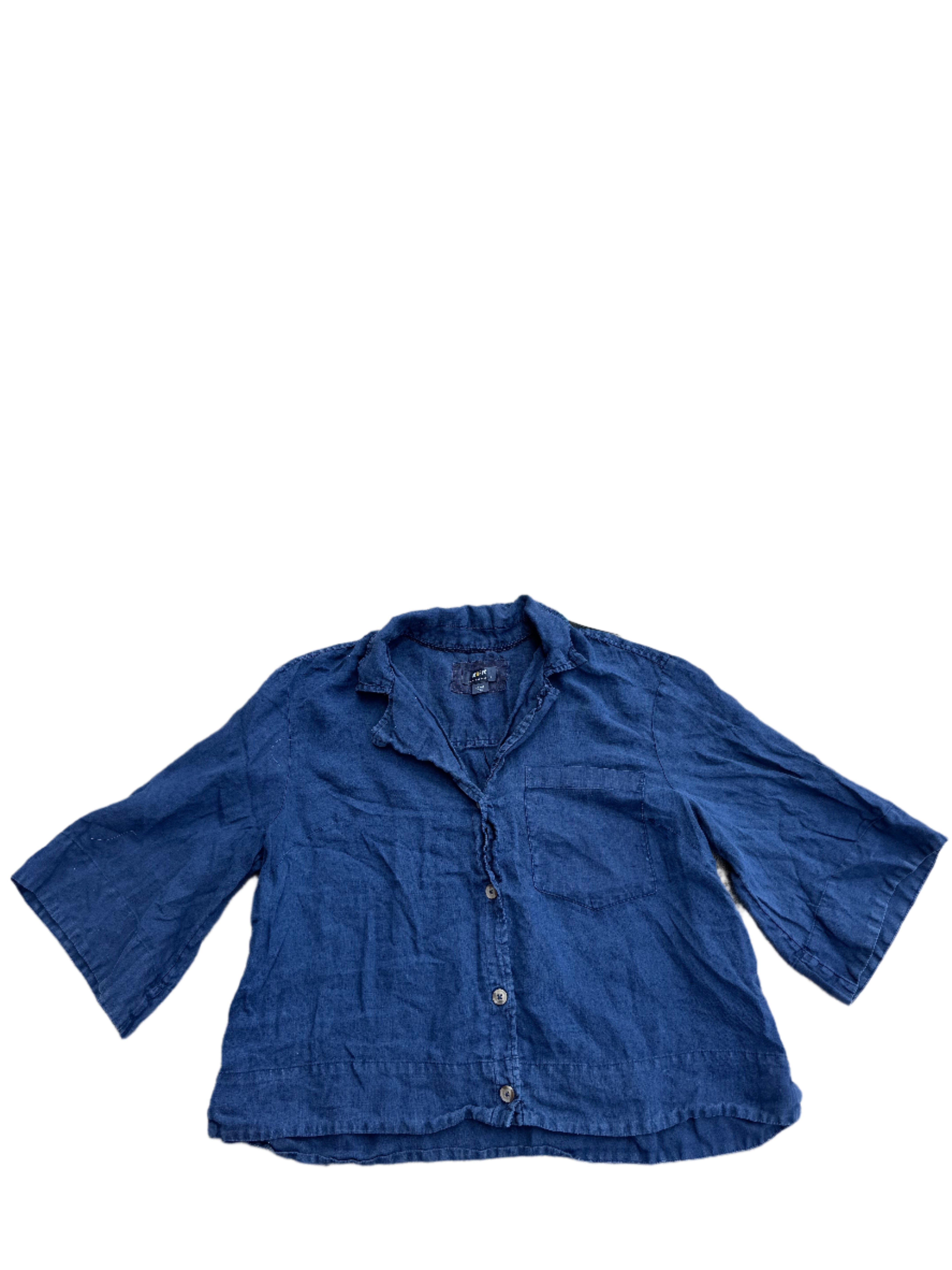 blue maeve ss button down, L