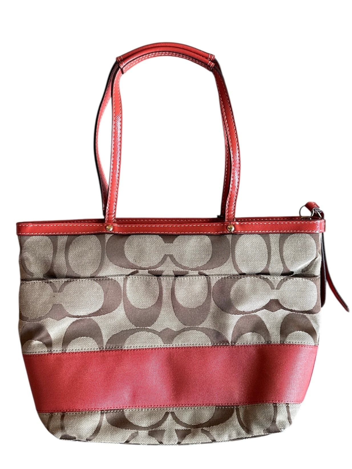 brown peach coach no k1276-f19046 tote bag