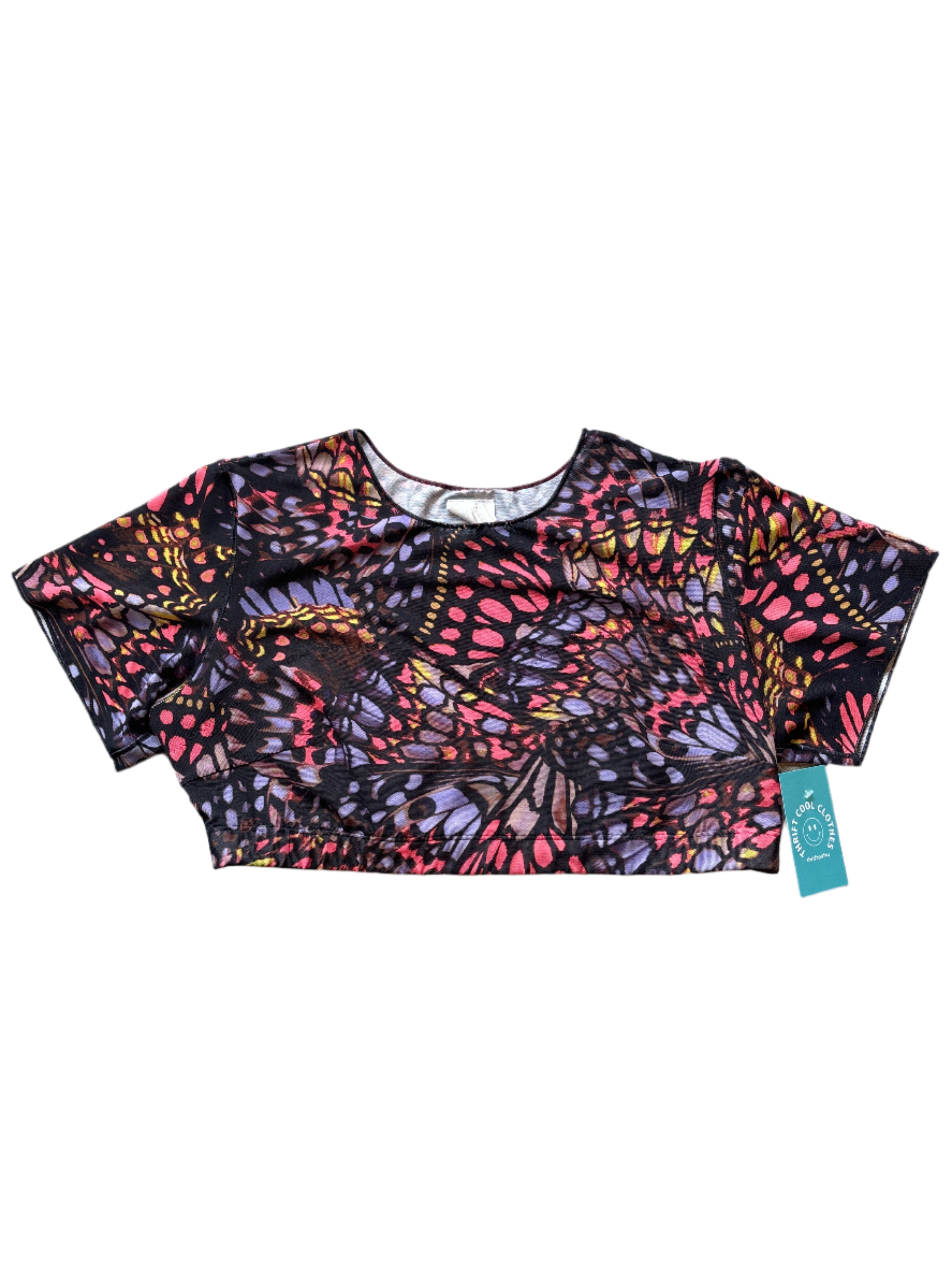 black pink purple mesh yitty butterfly top, 2x