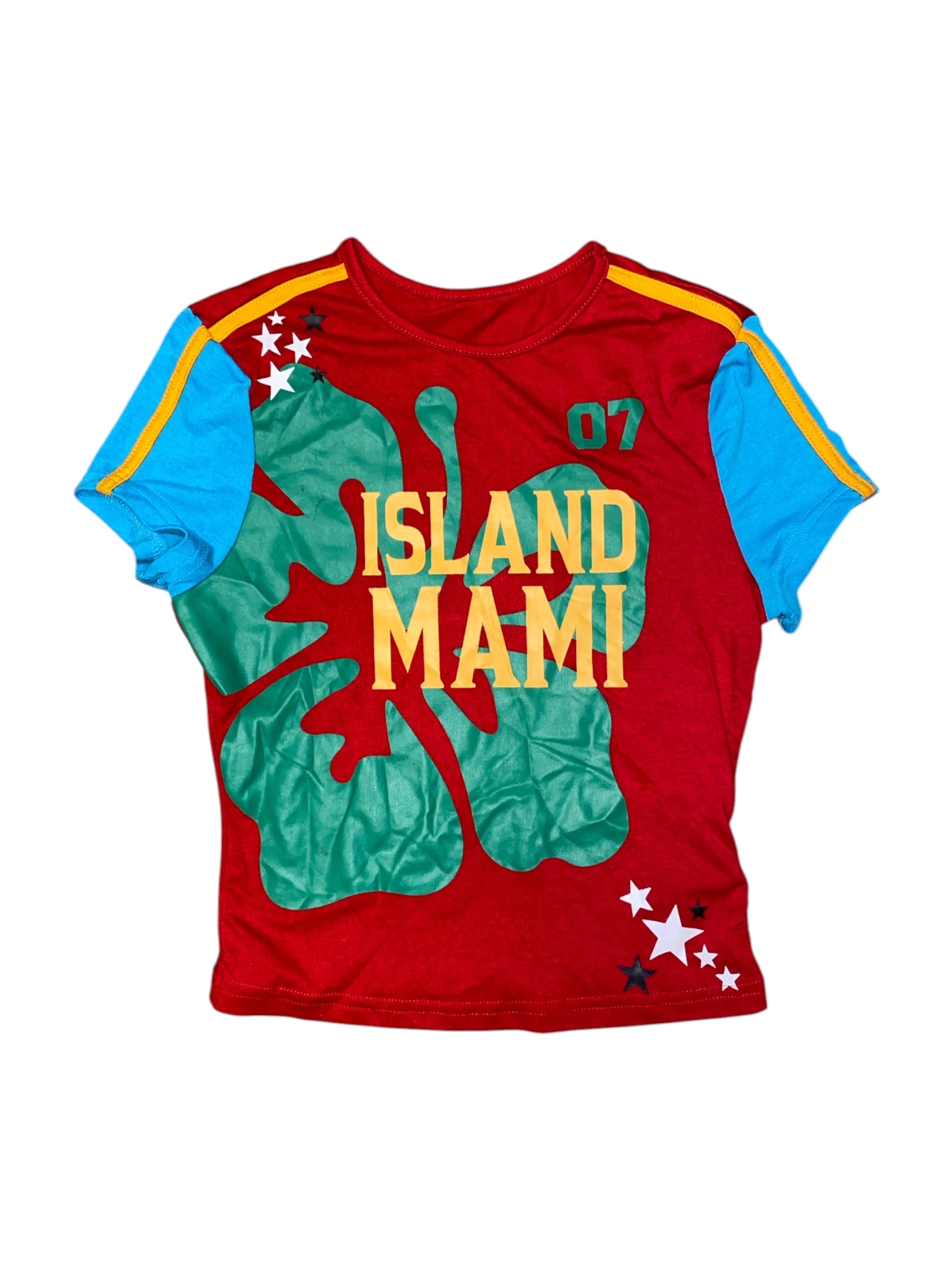 Red green orange Sumwon Island mami tee, xs
