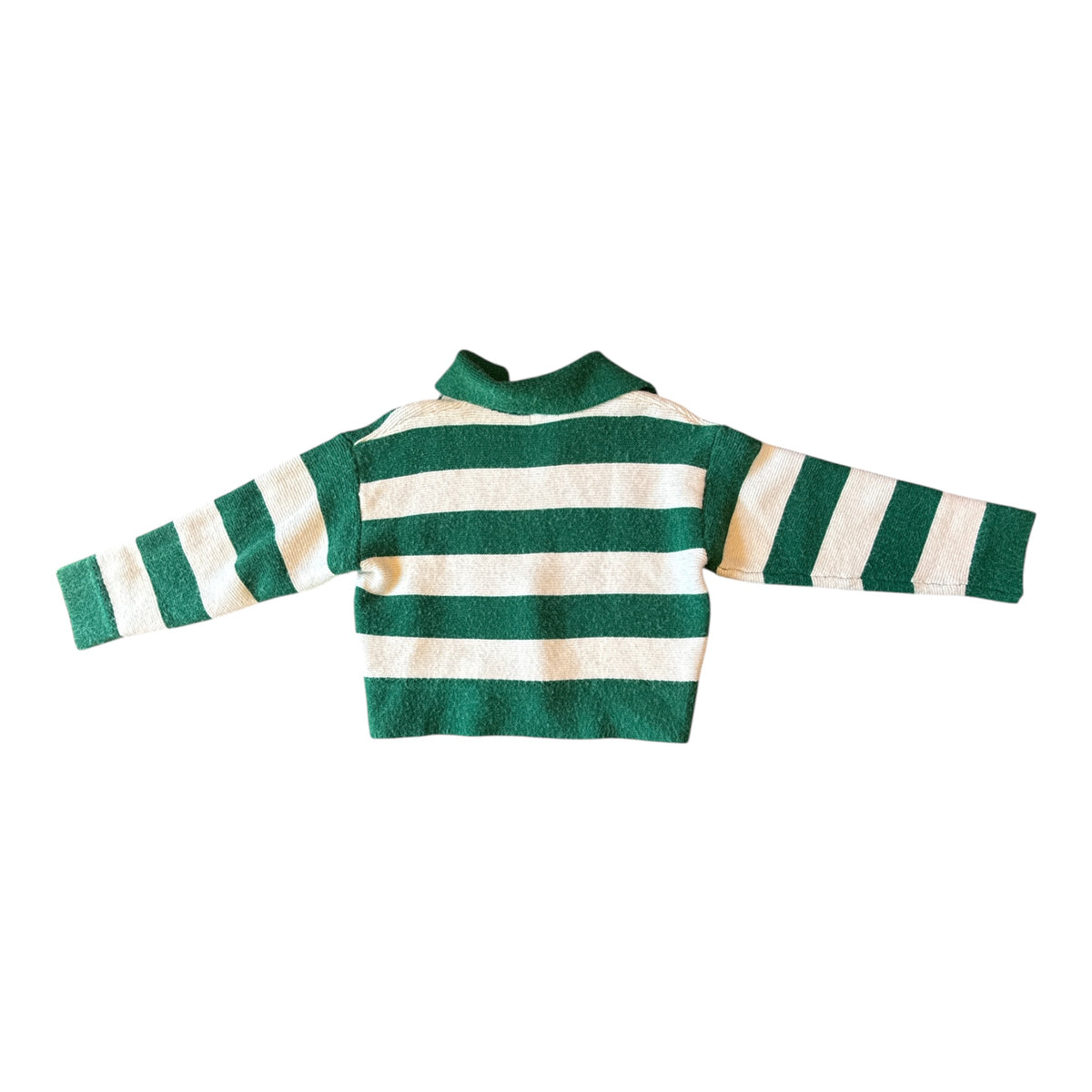 green white Lush knit striped cropped sweater, S