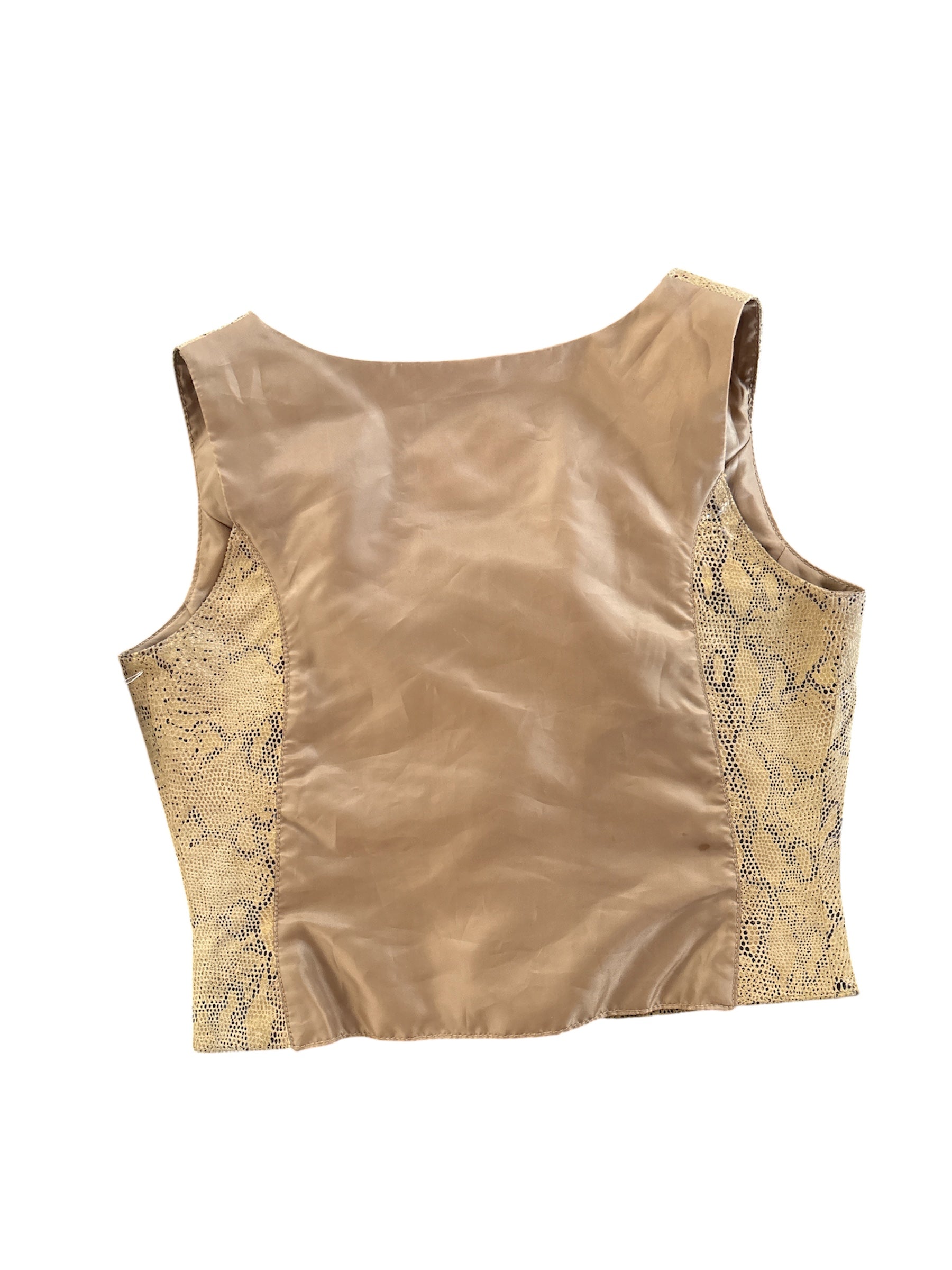 brown milan leather snakeskin vest, 12