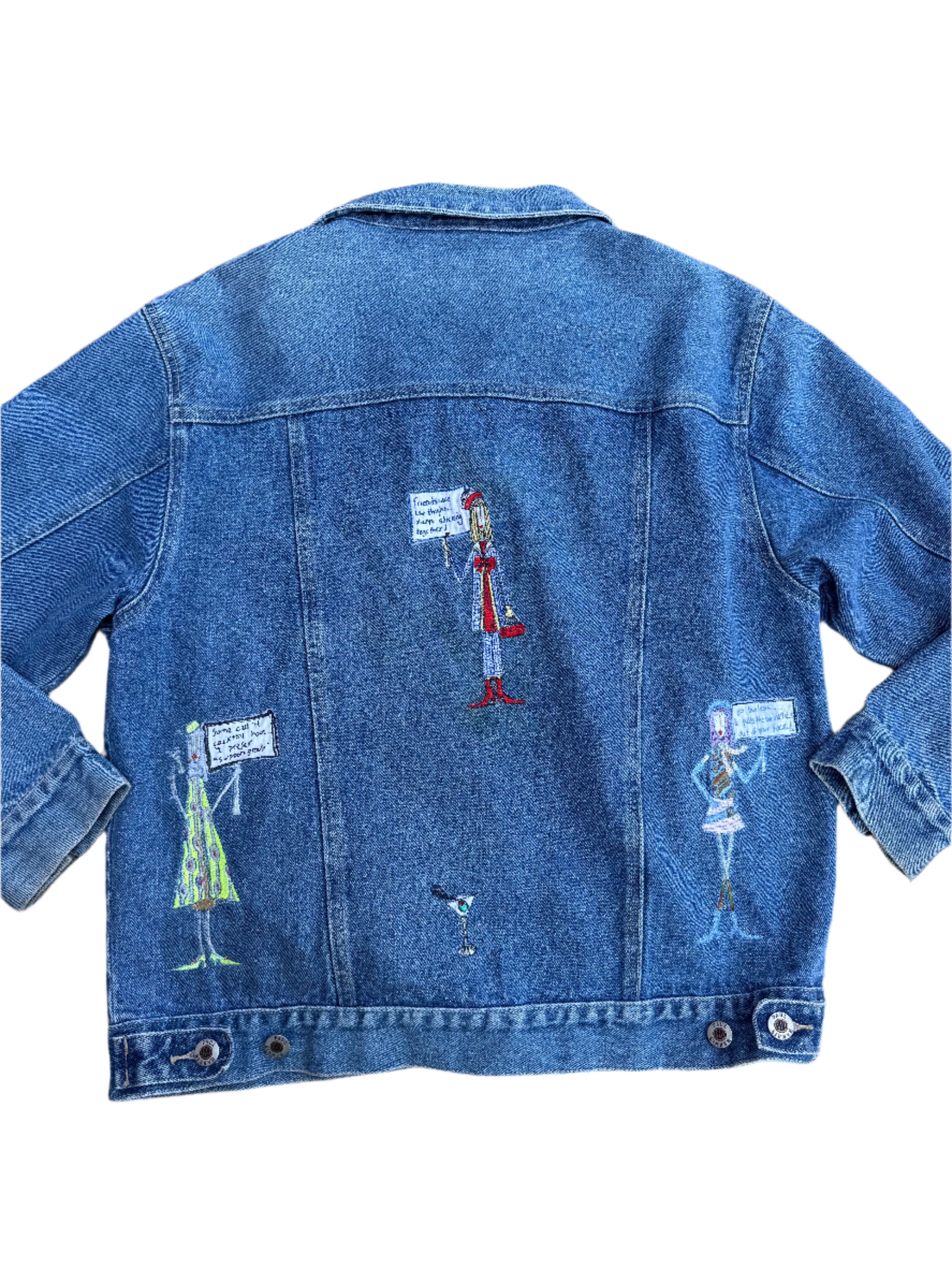 blue paul harris fun ladies vtg denim jacket!, m