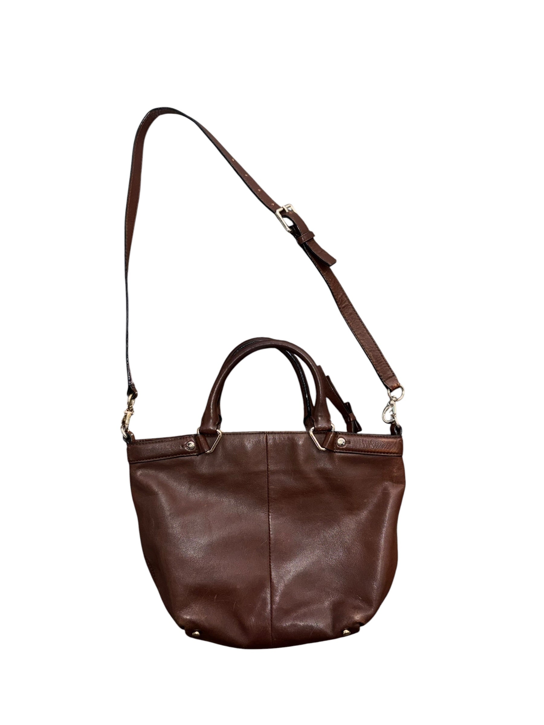 brown kate spade leather handbag