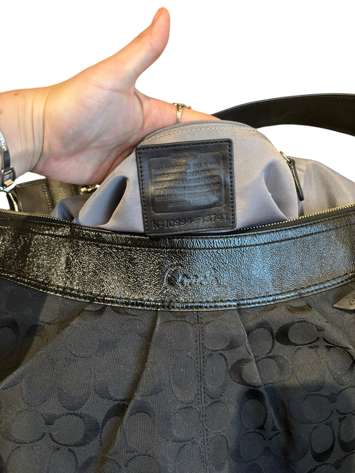 black coach monogram purse