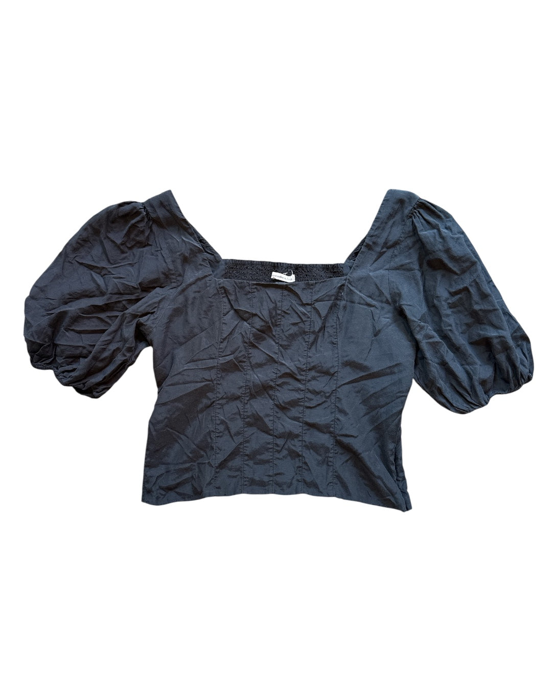 black abercrombie puff sleeve blouse w darts, xl