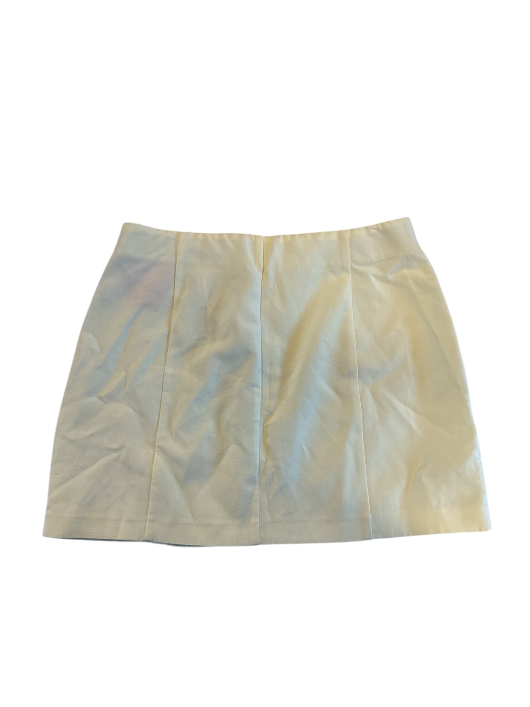 yellow zara button mini skirt, m