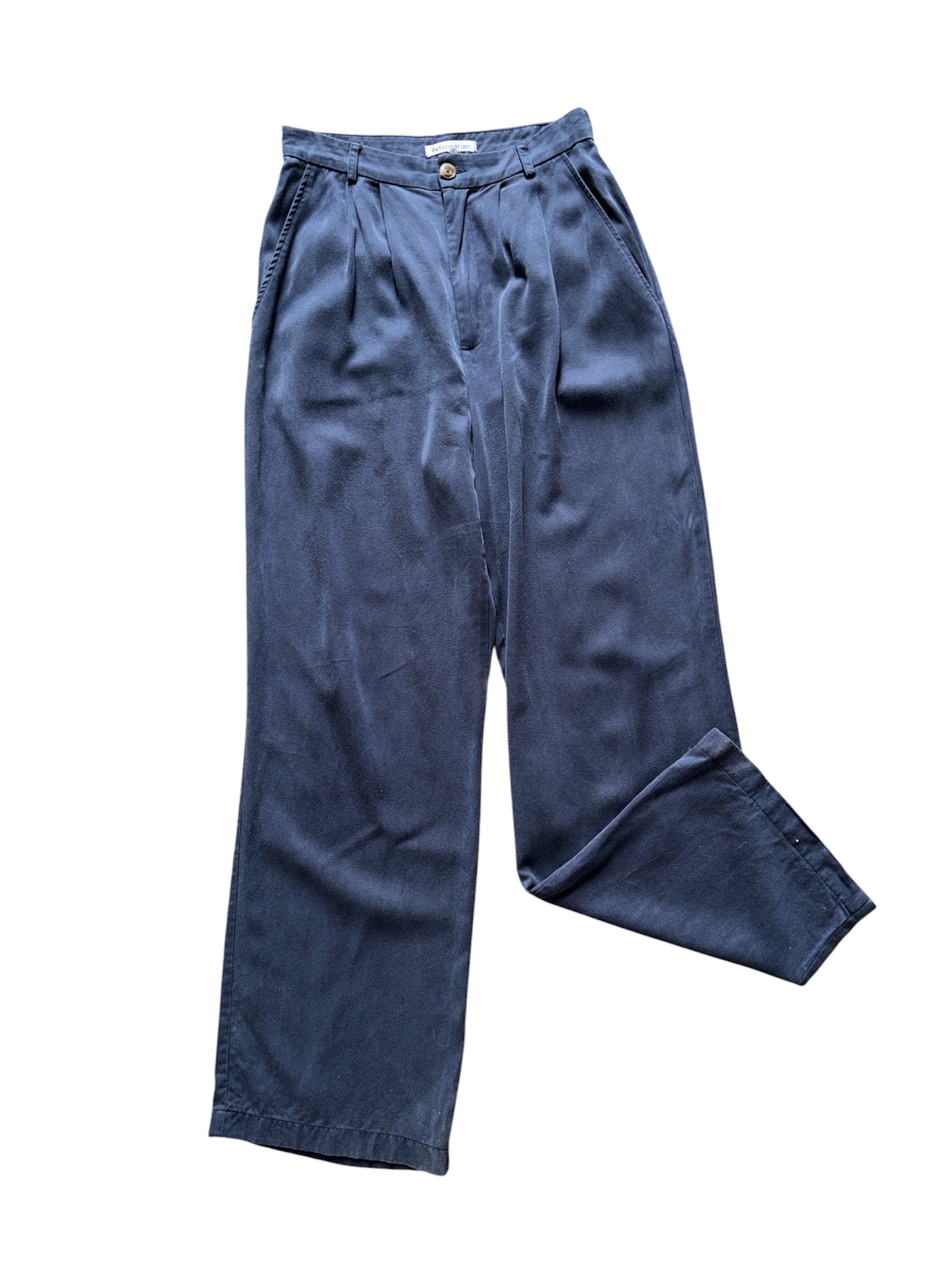 blue reformation wide leg trousers, 4