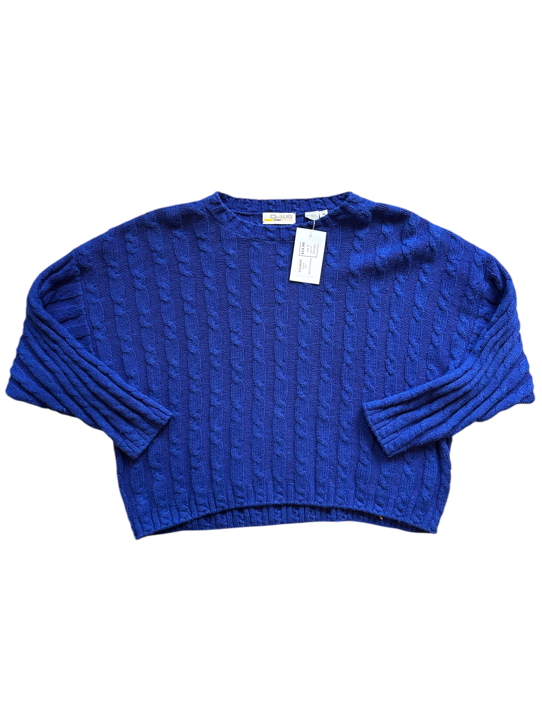 Blue Chaus Cable knit sweater, M
