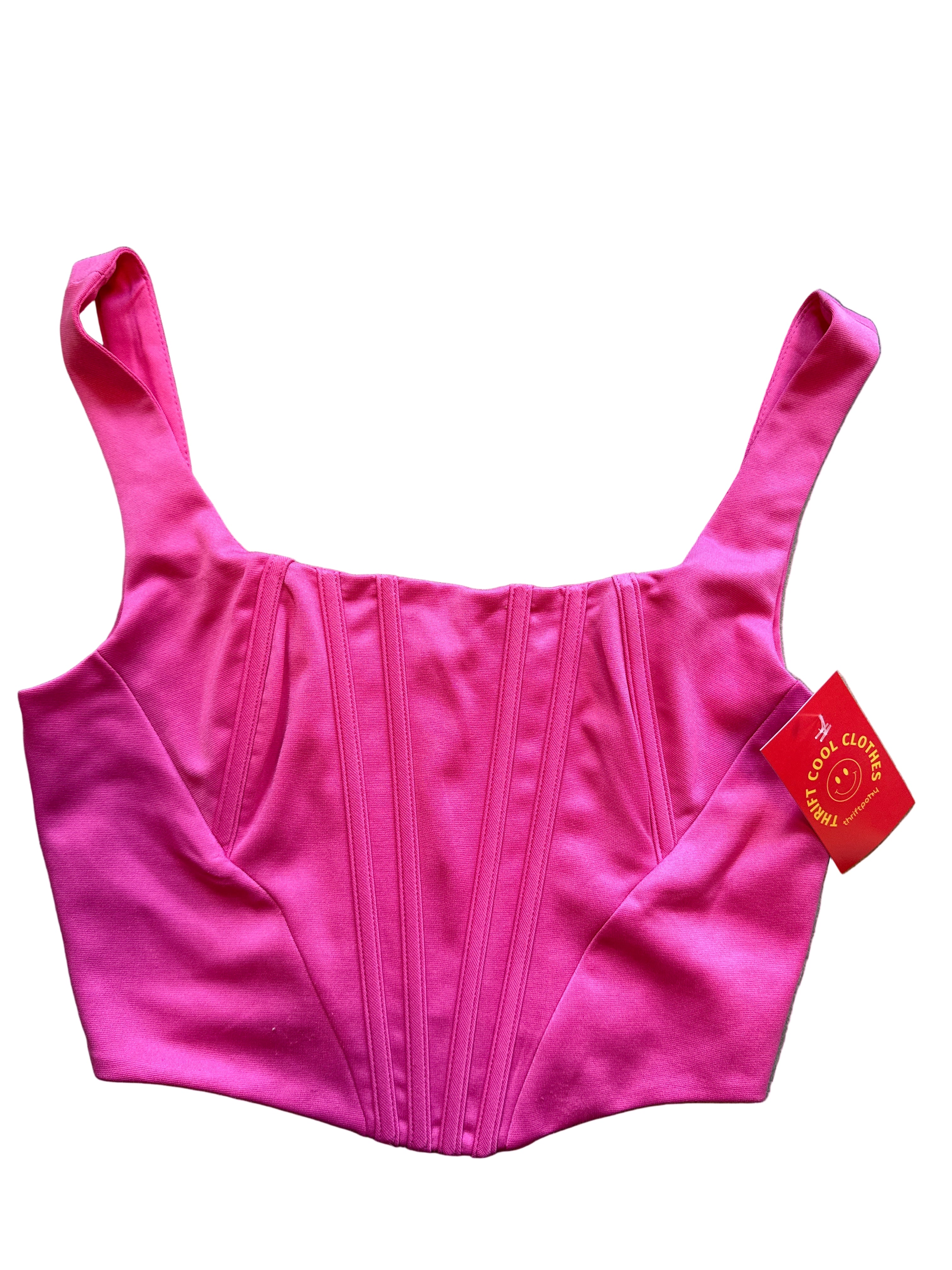 pink  corset tank, m