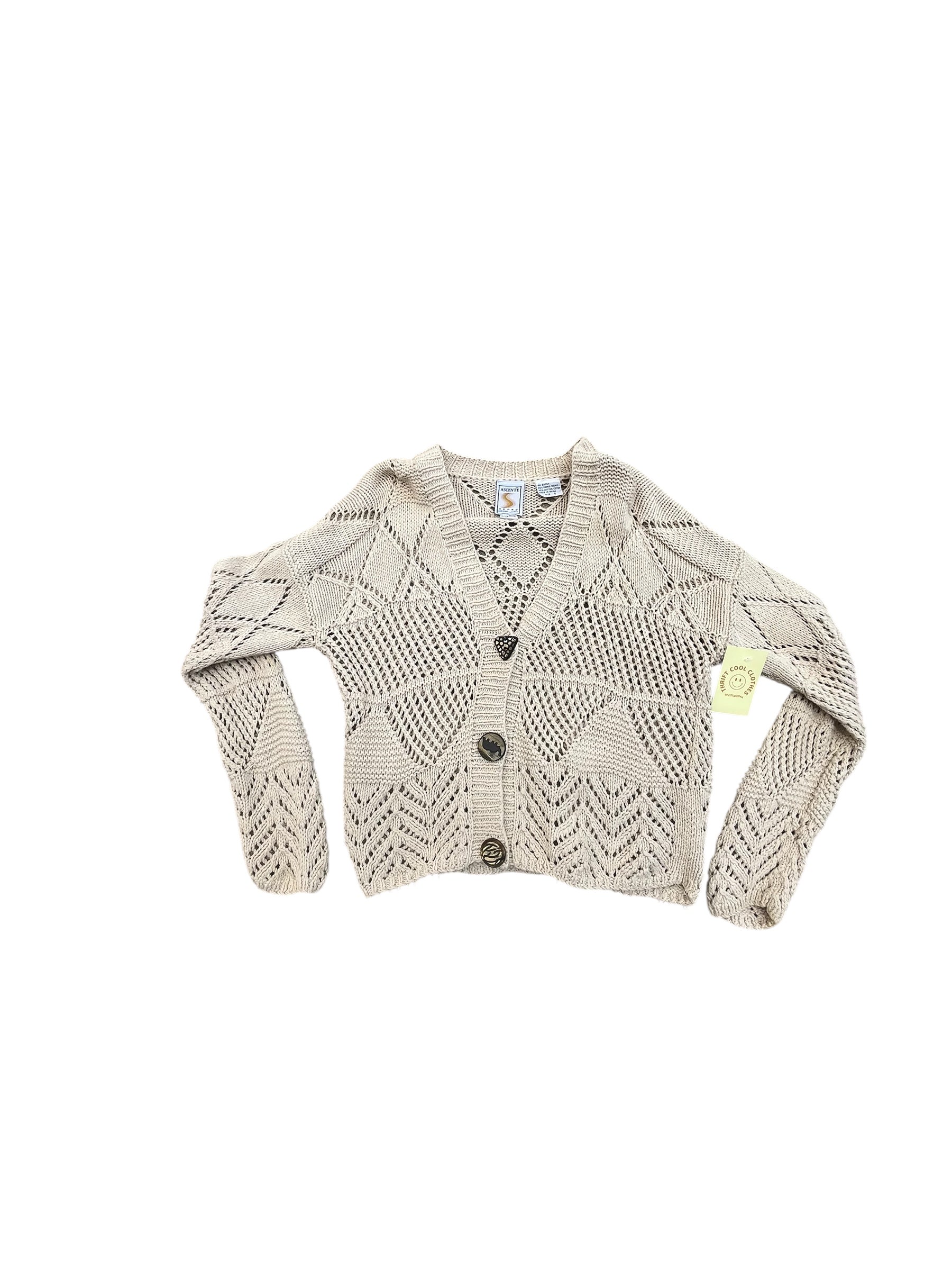 tan cream ascente tan crochet knit, s