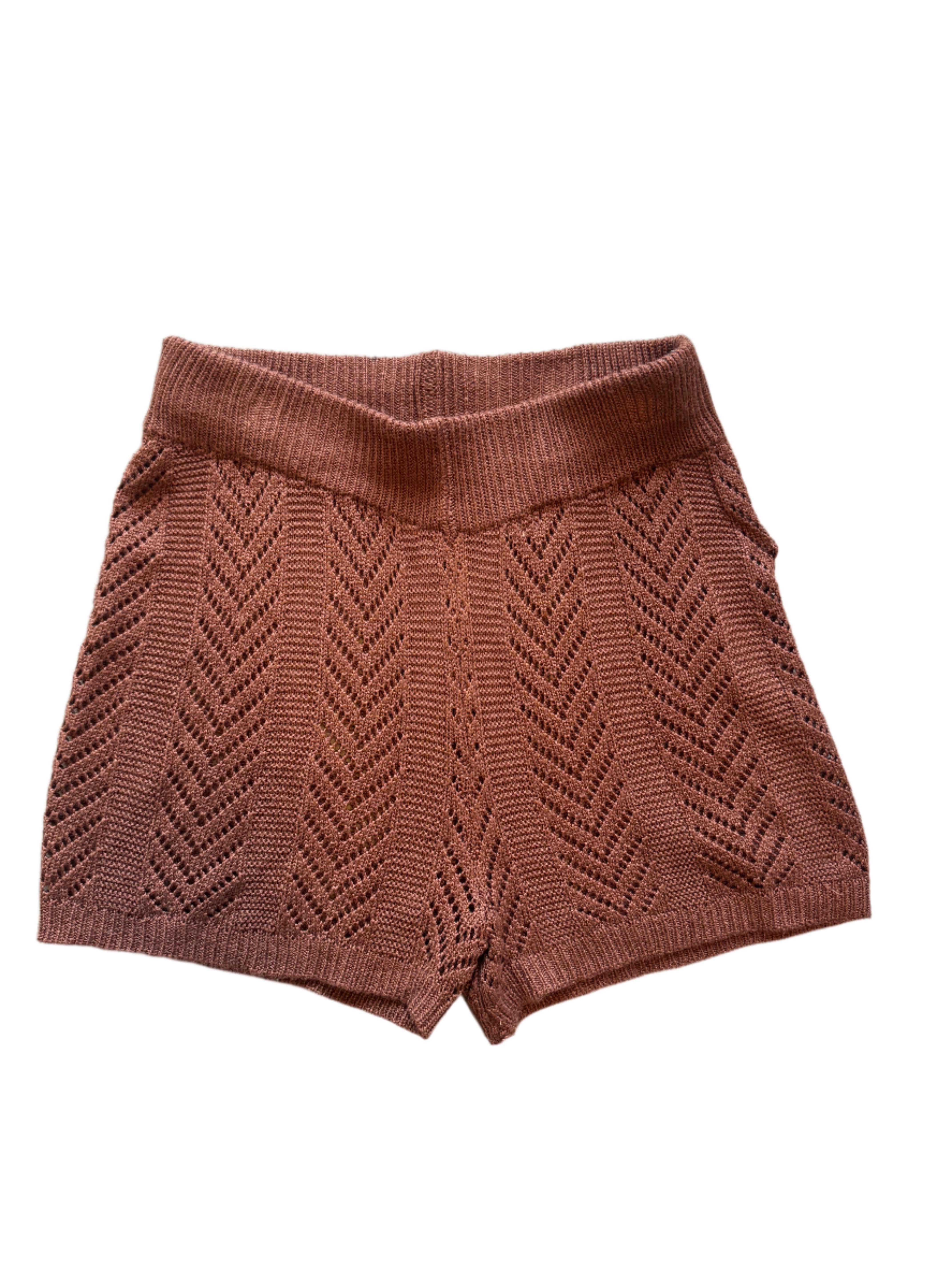 brown almost famous knit shorts, s