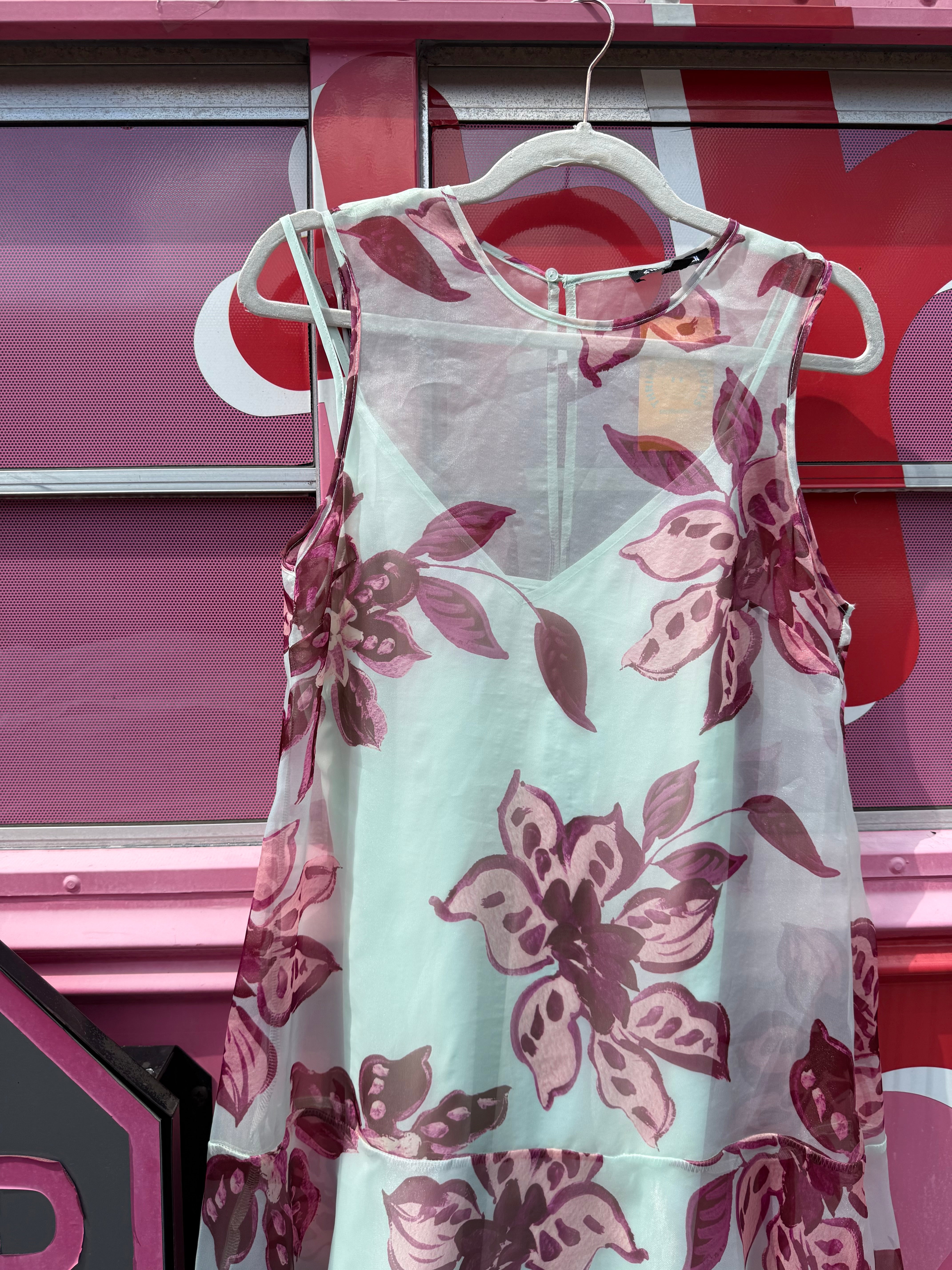Mint mauve Steve madden Stunnnnning overlay floral dress, S