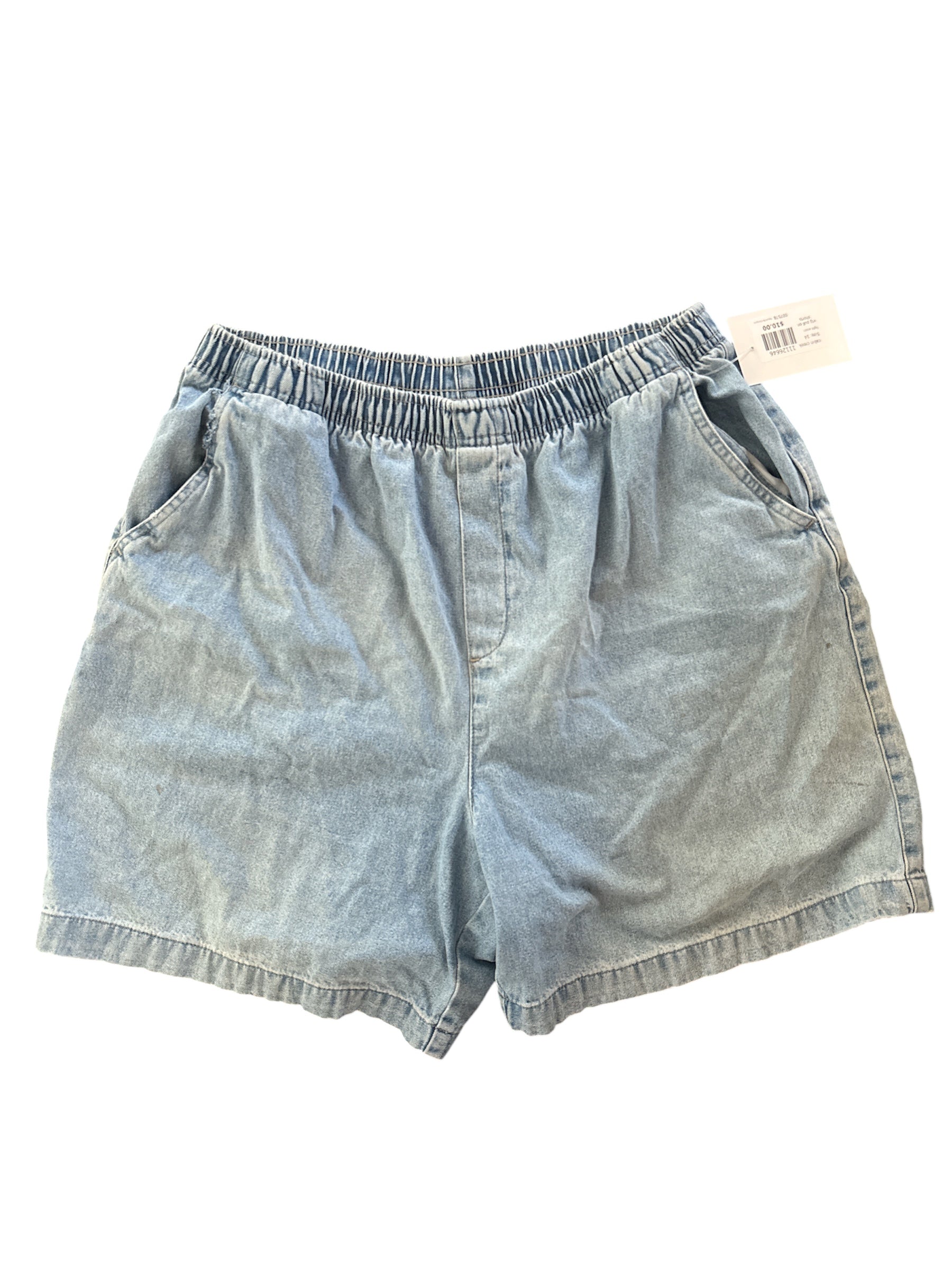 light wash cabin creek vtg pull on shorts, 14