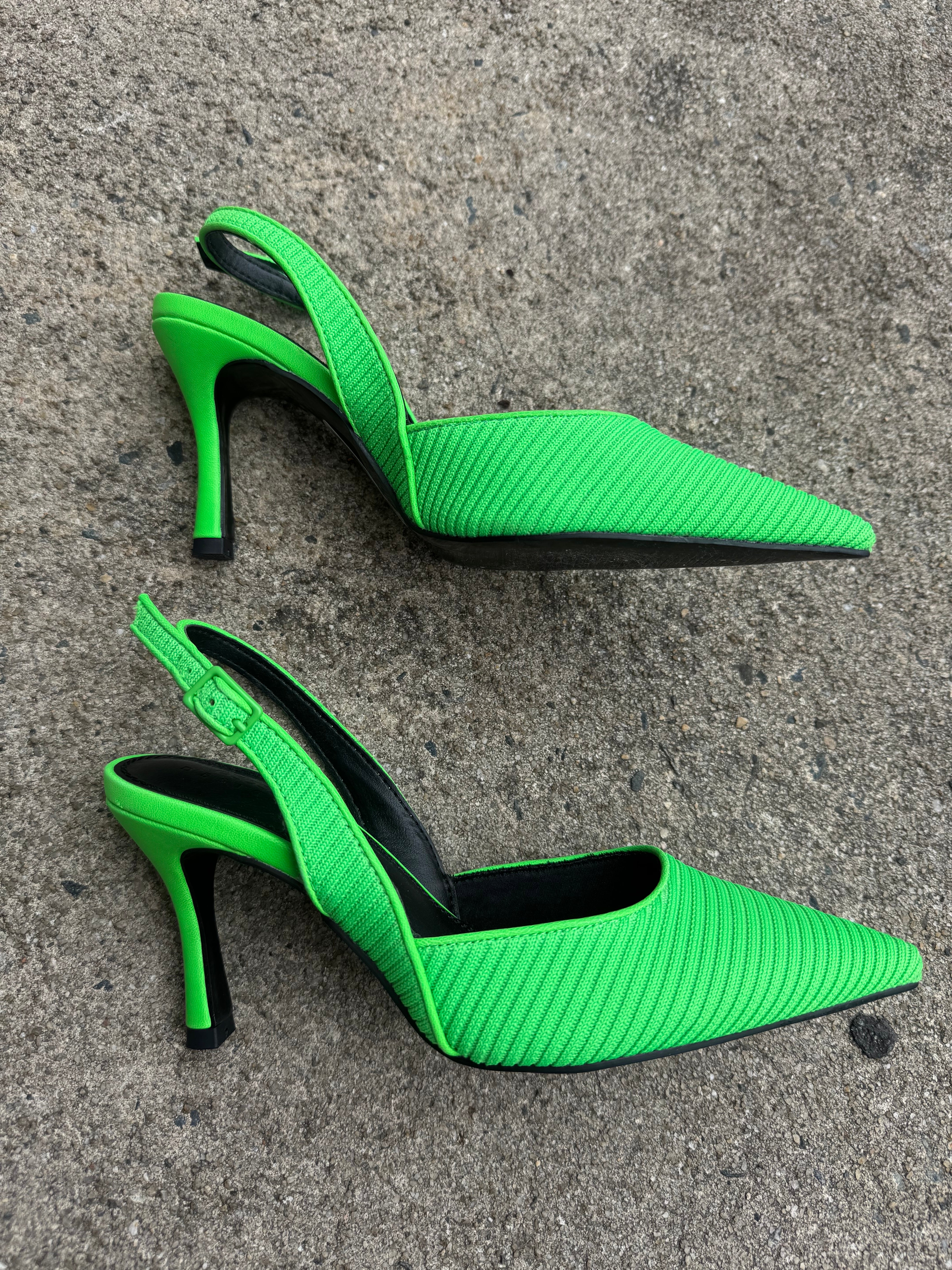 Green Asos Knit pointed heels, 8