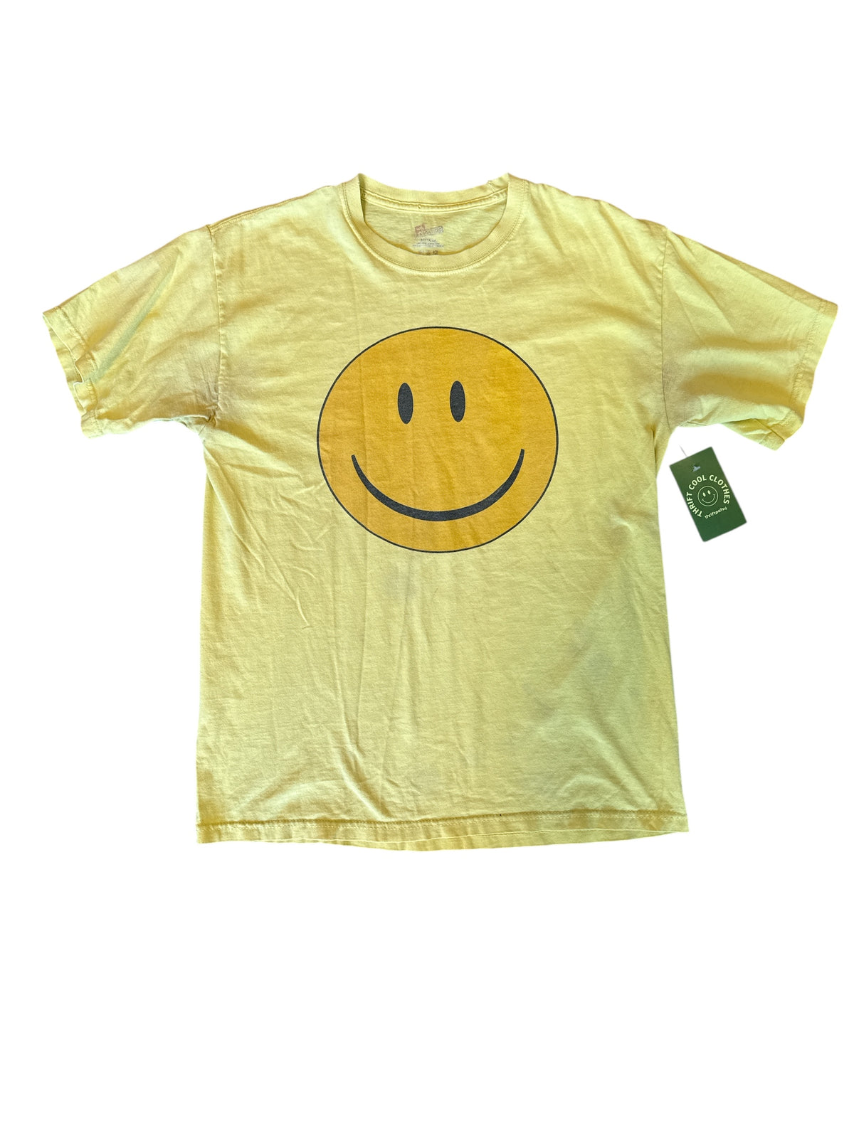 yellow  happy face tee, M