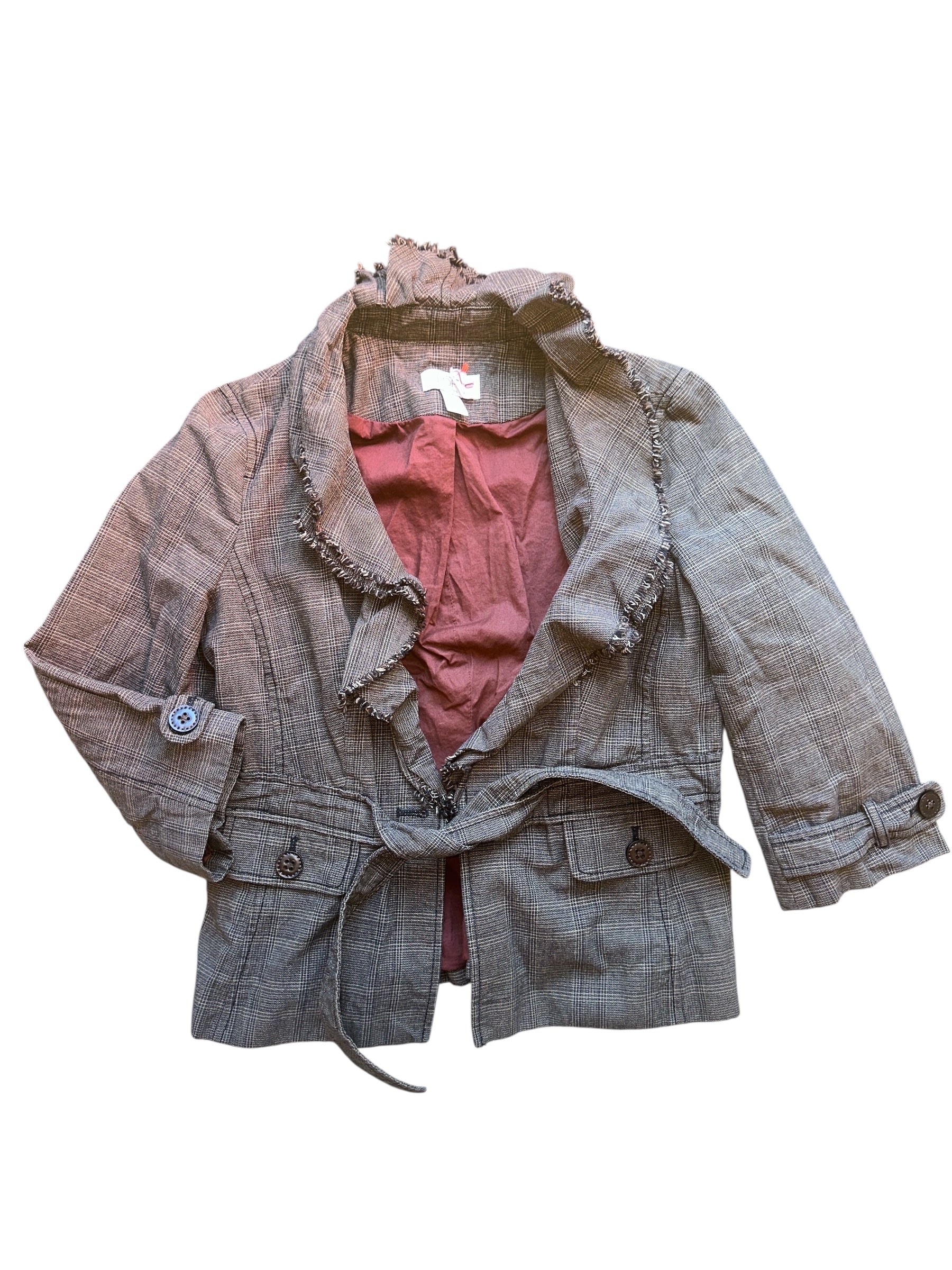 brown loft fitted plaid jacket, 4p