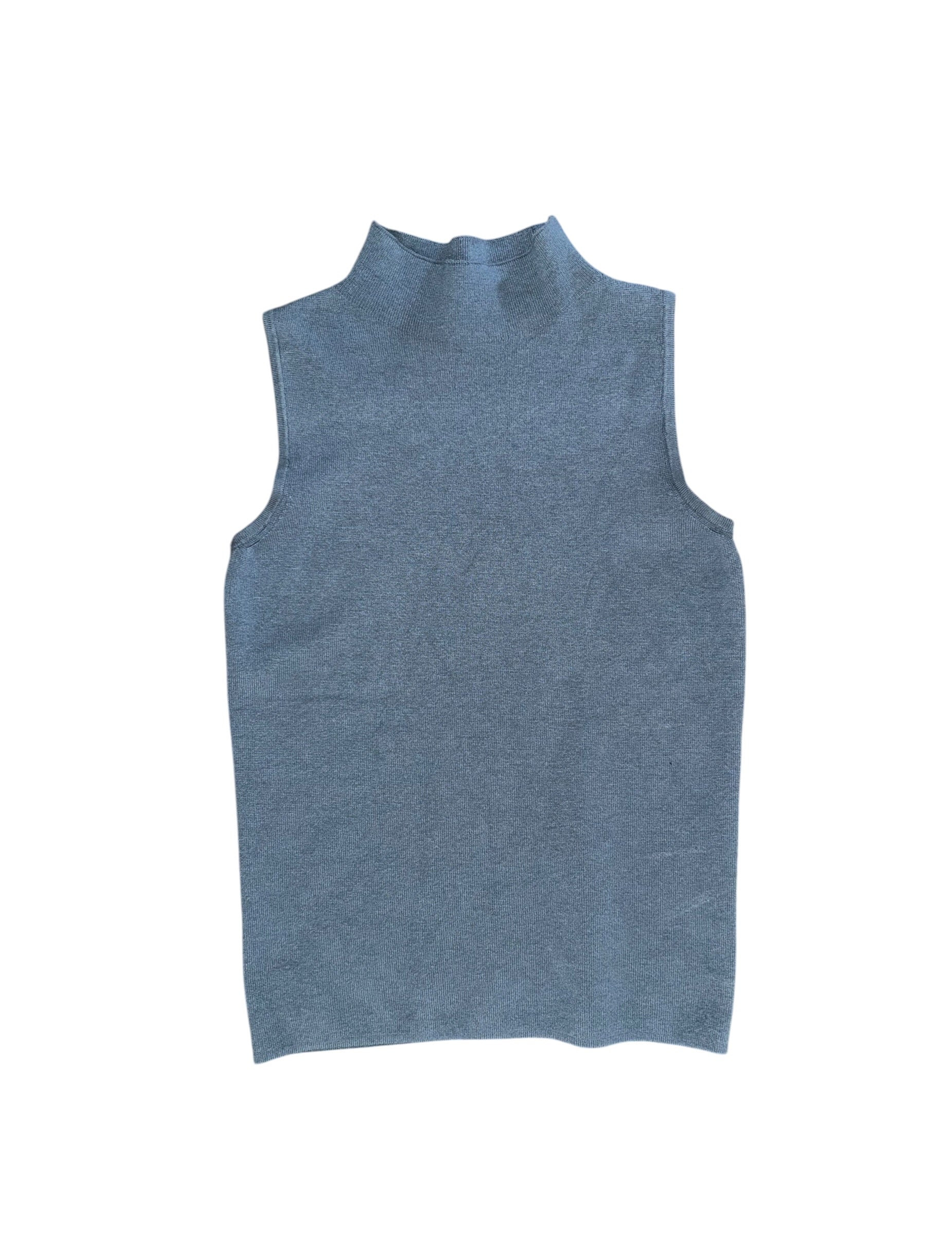 teal tahari sleeveless turtleneck