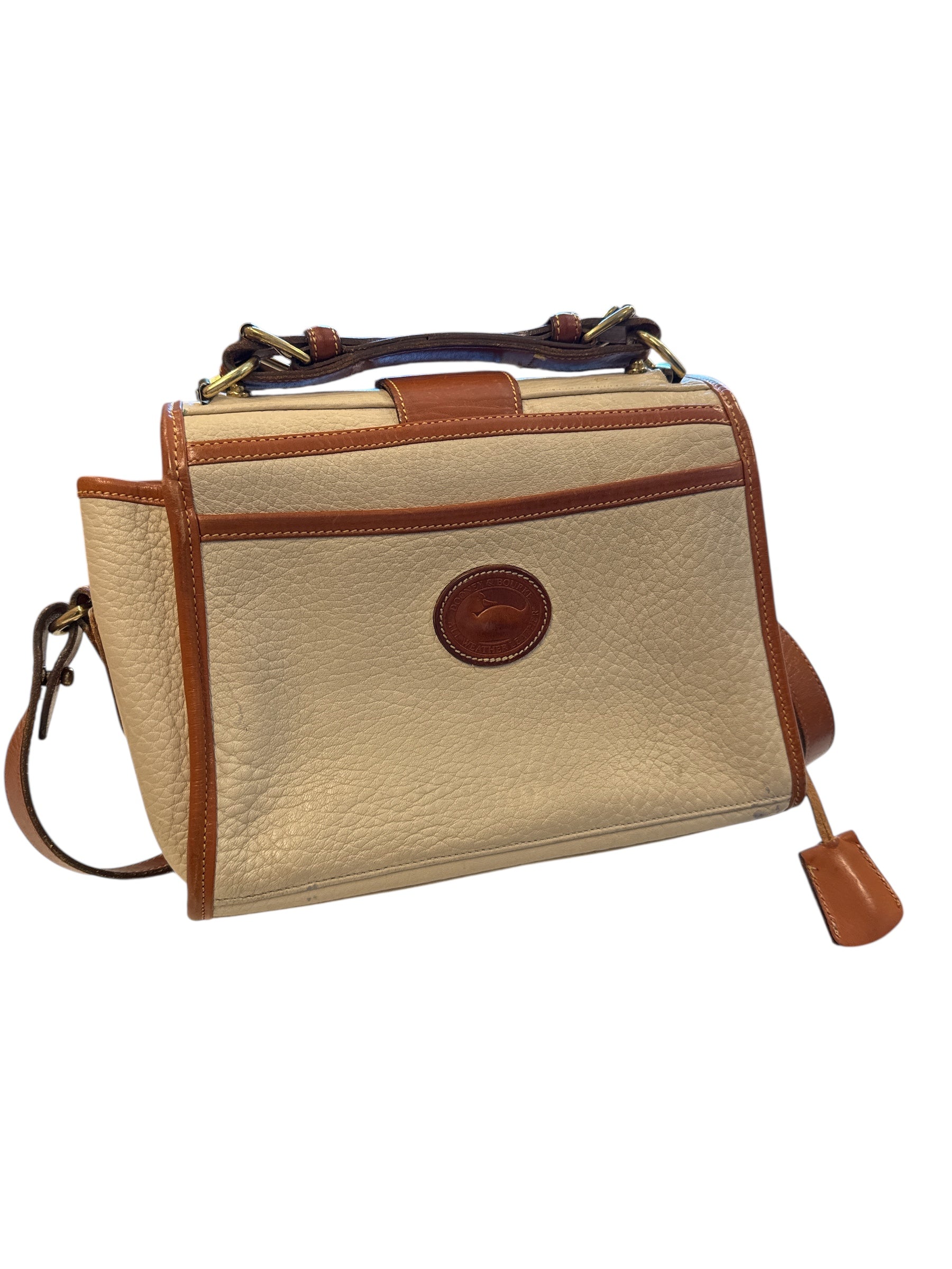 tan brown dooney and bourke handbag w gold details