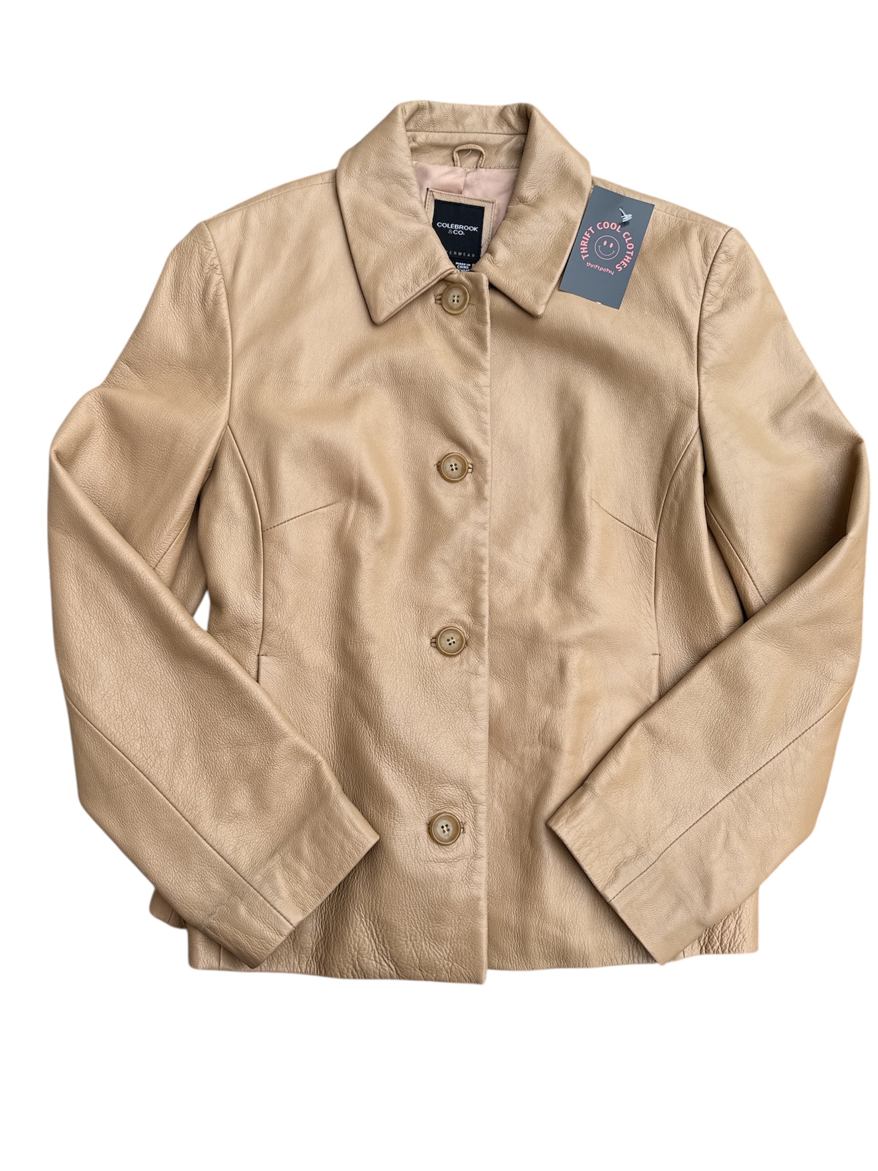 Tan Colebrook & co Leather blazer, M