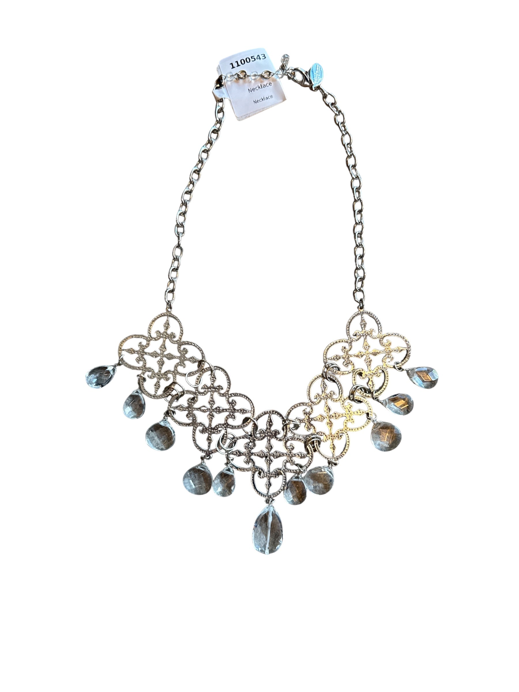 silver  silver necklace w charms