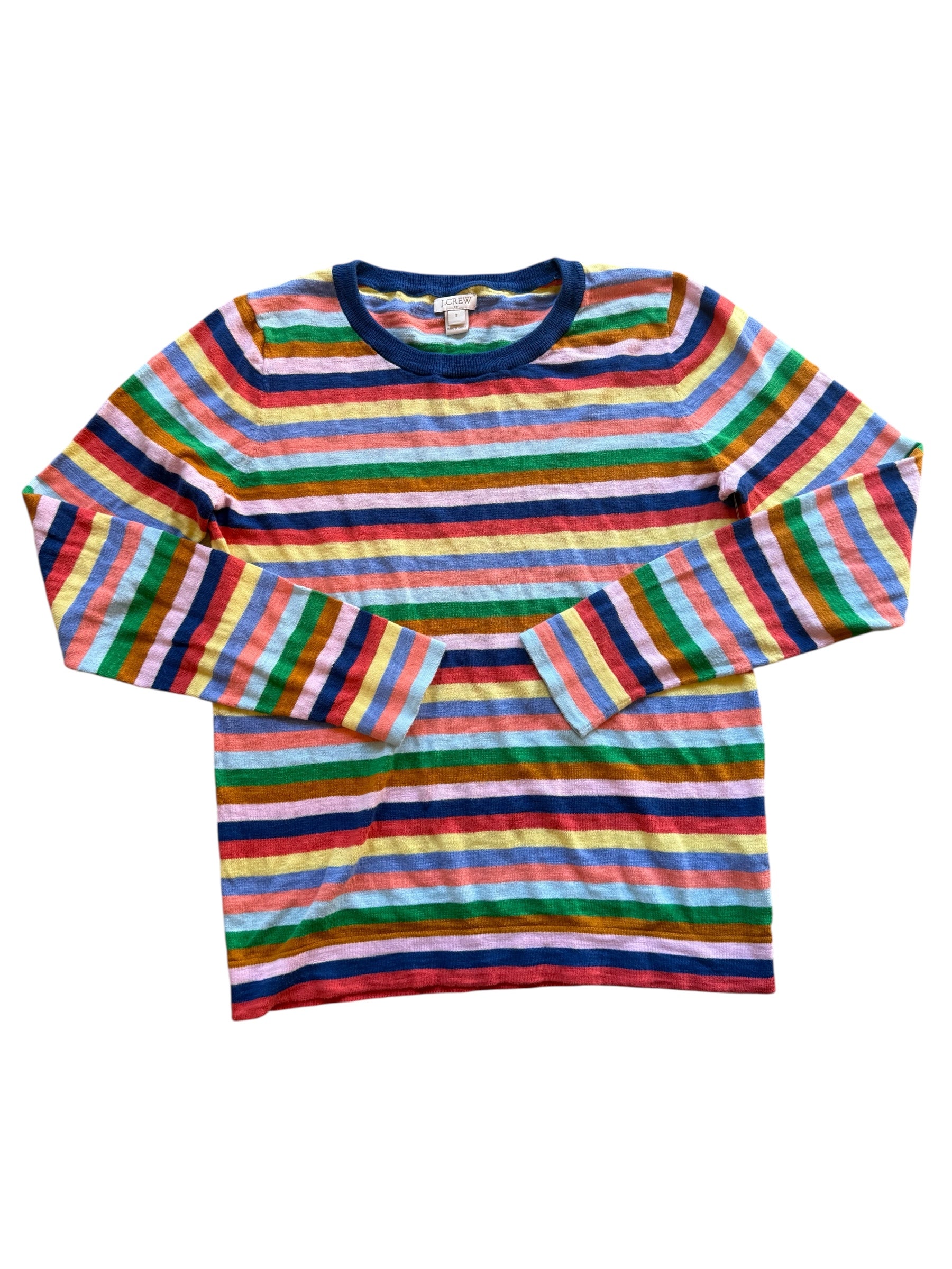blue orange green j crew stripe ls, s