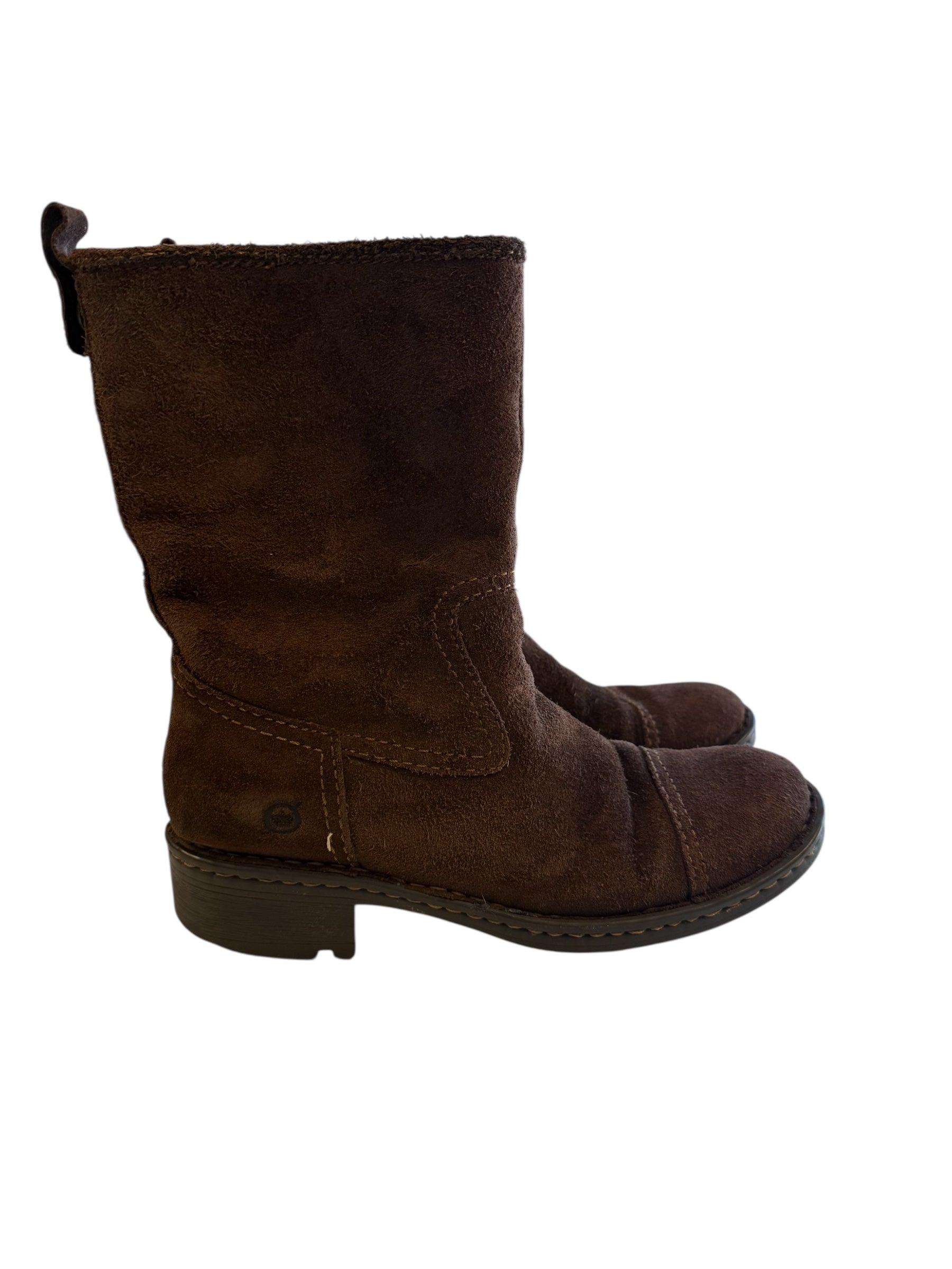 brown born suede boots, 6.5