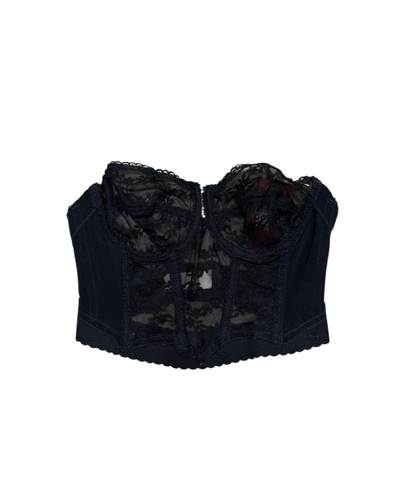 black backless vtg lace corset, 36B