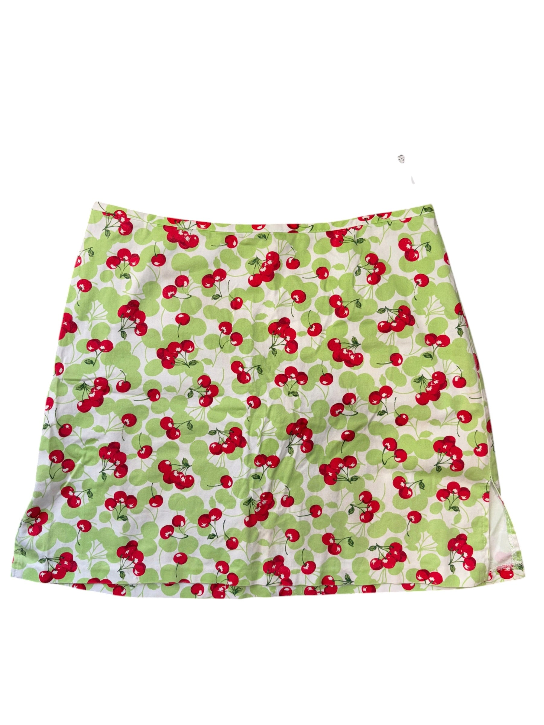 green white red cherry mini skirt L
