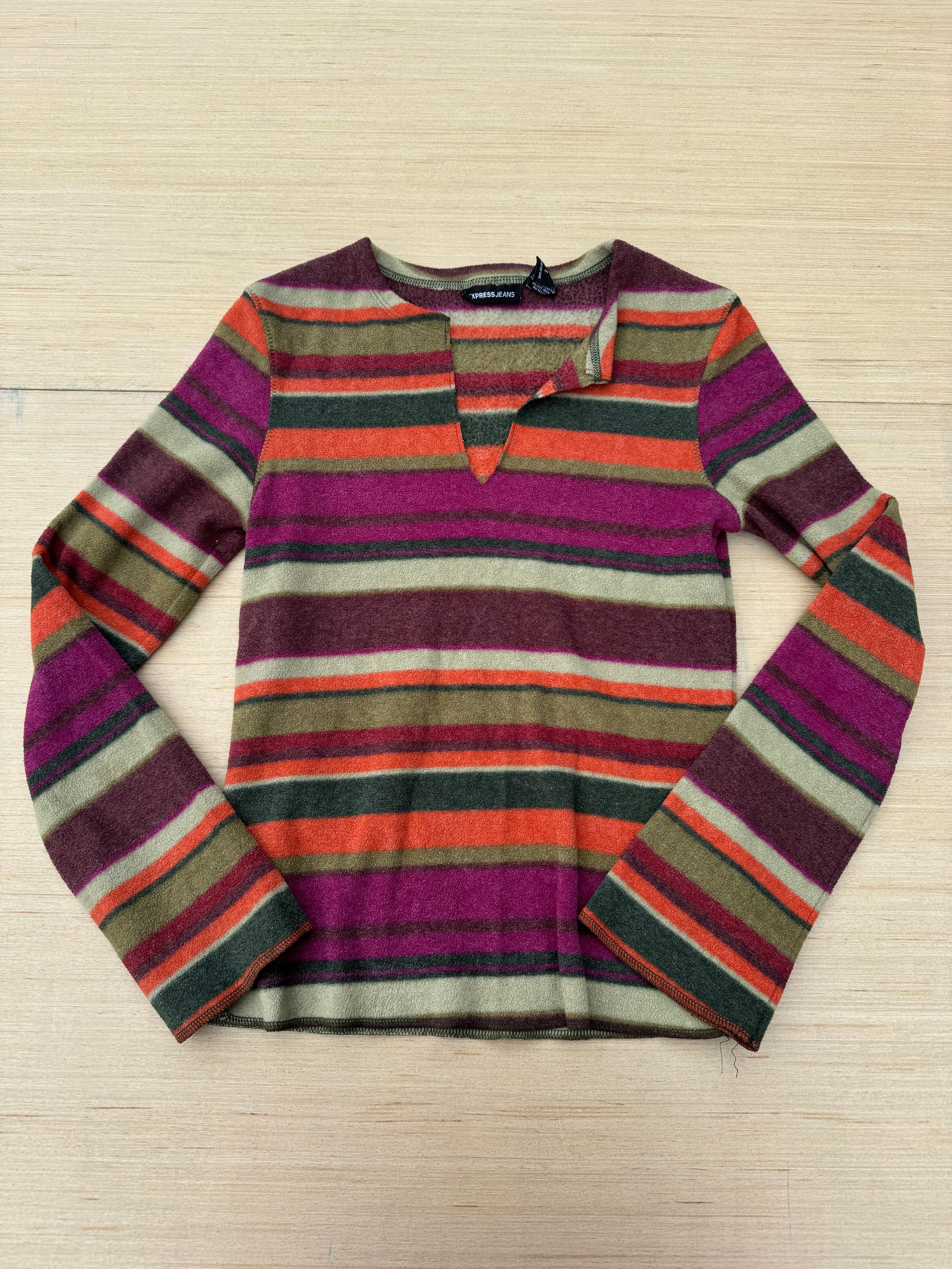 multi Express jeans fleece striped ls, s