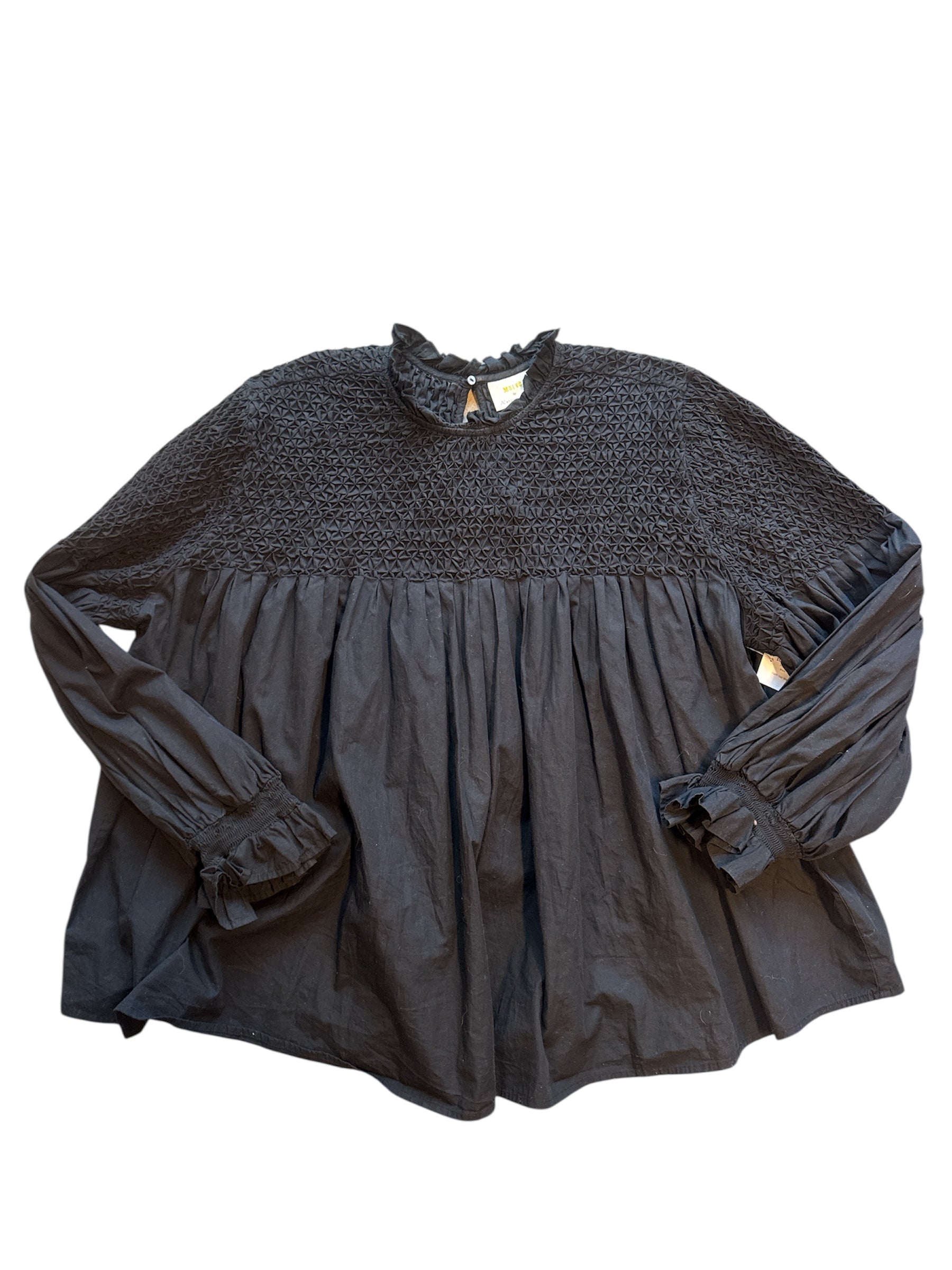 black maeve ruch top blouse, 26w (fits like 3x/4x)