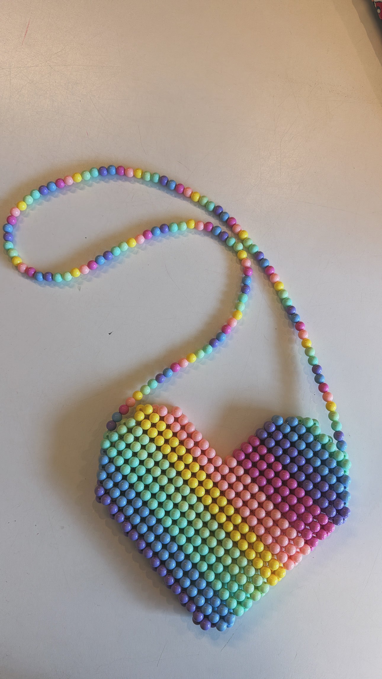 Beaded heart bag