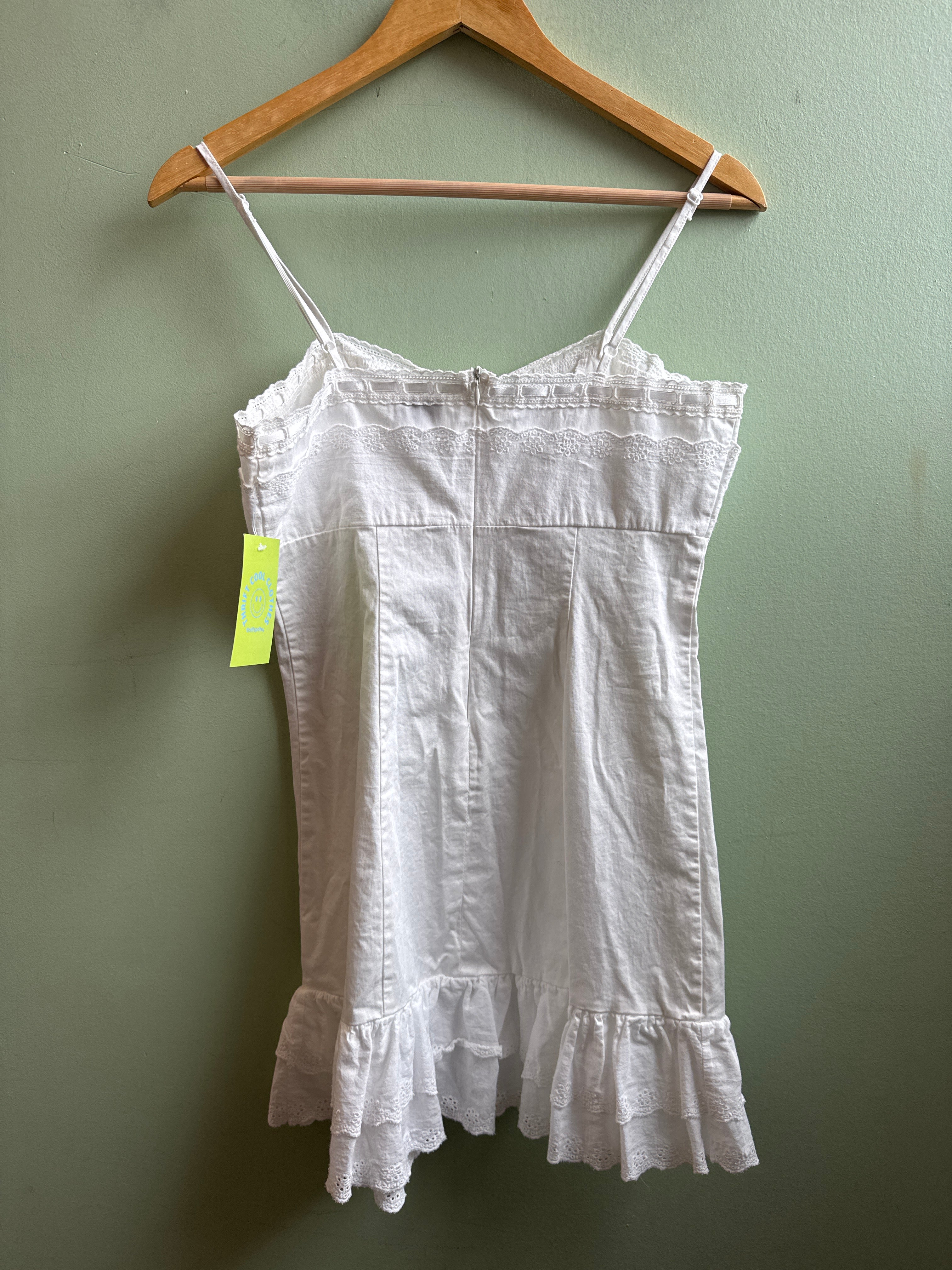 white la hearts eyelet tank button up dress, m (fits like a 4)