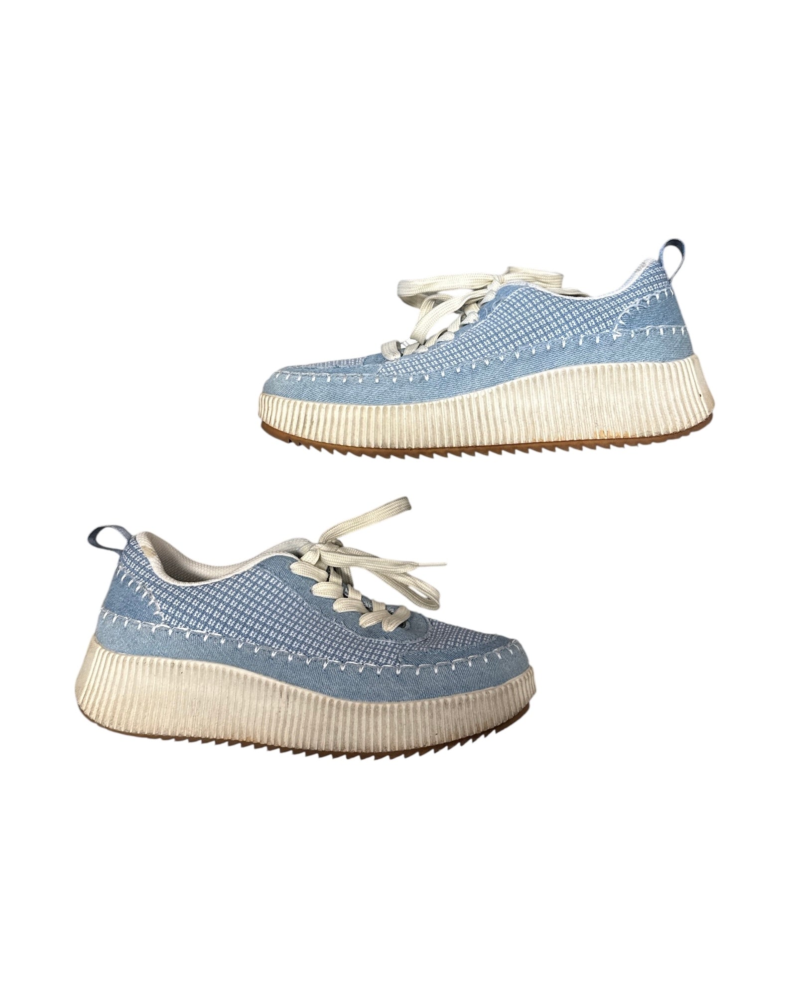 blue white lucky step textured lowtop sneakers, 8