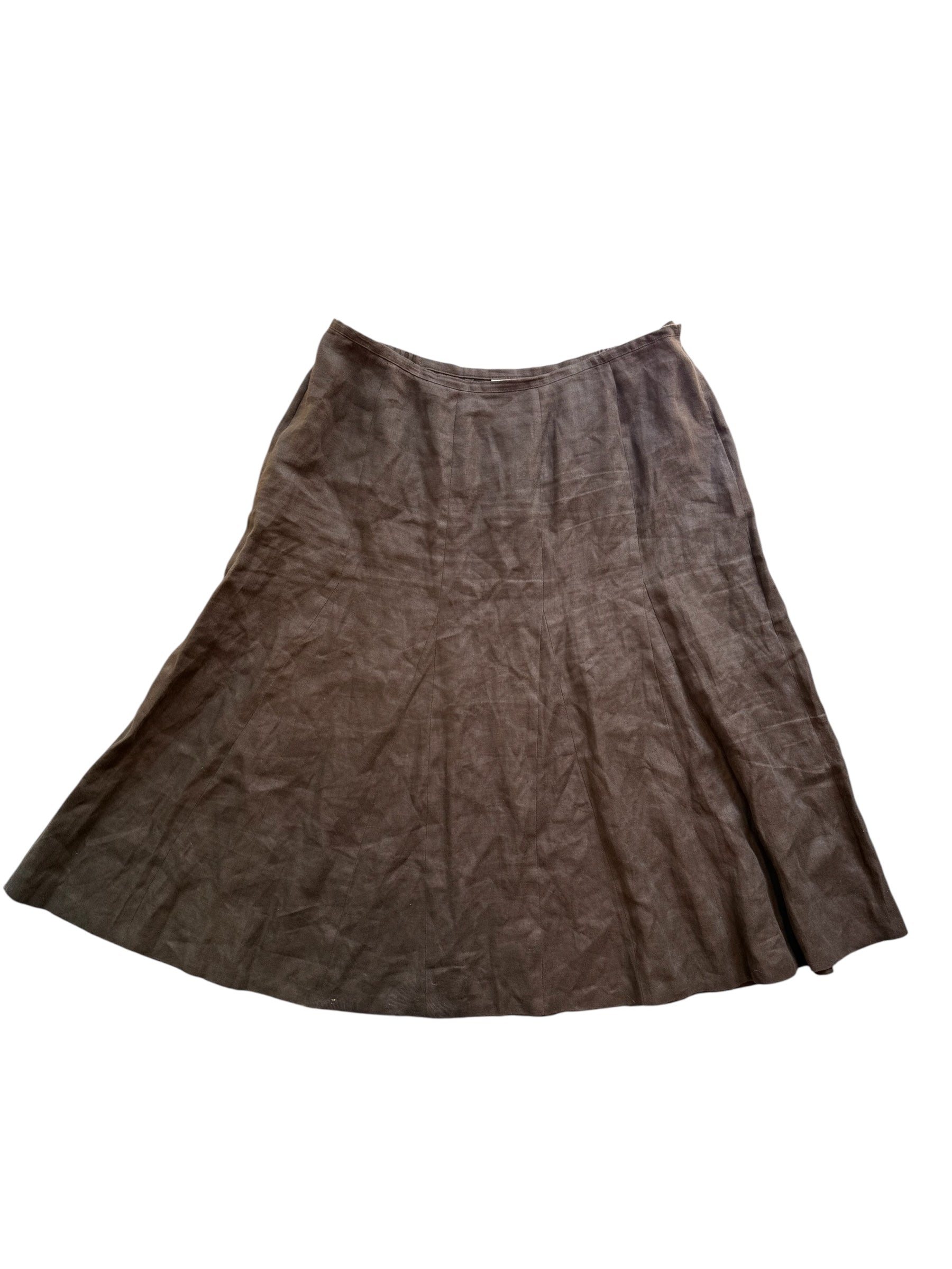 brown talbots linen maxi skirt, 20w