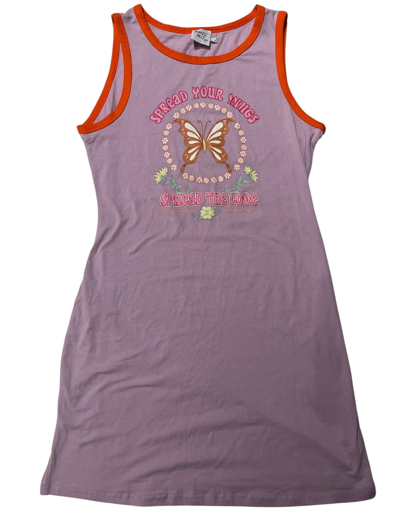 purple orange princesspolly nwt ringer kindness dress, 10