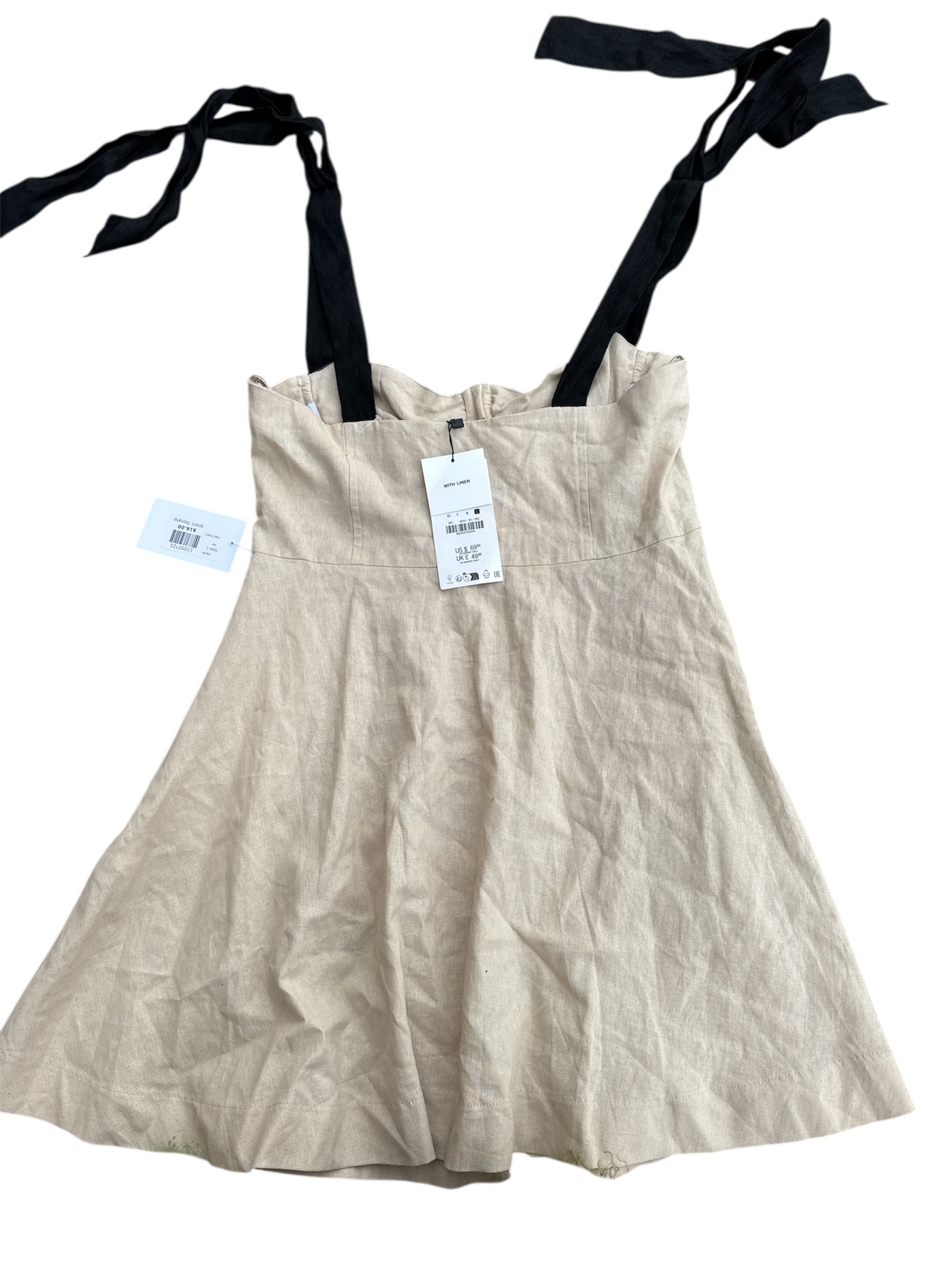 tan zara nwt linen dress, L