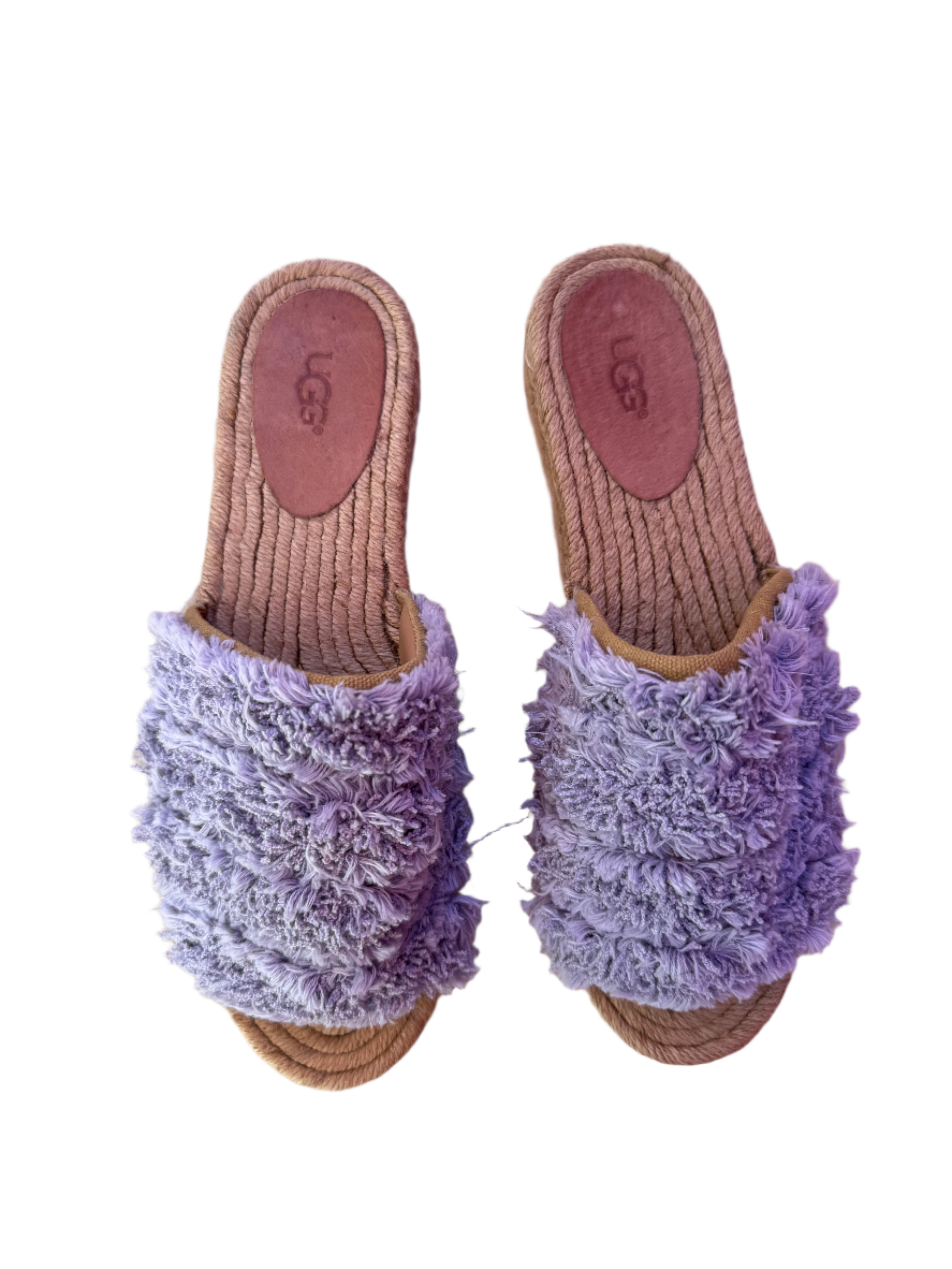 Purple Ugg Fuzzy sandal, 8