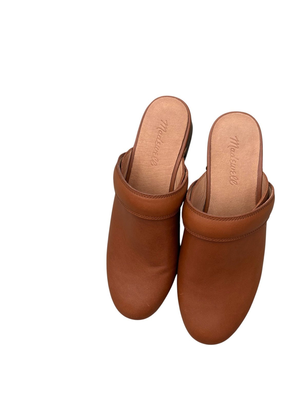brown madewell leather clog heels, 7