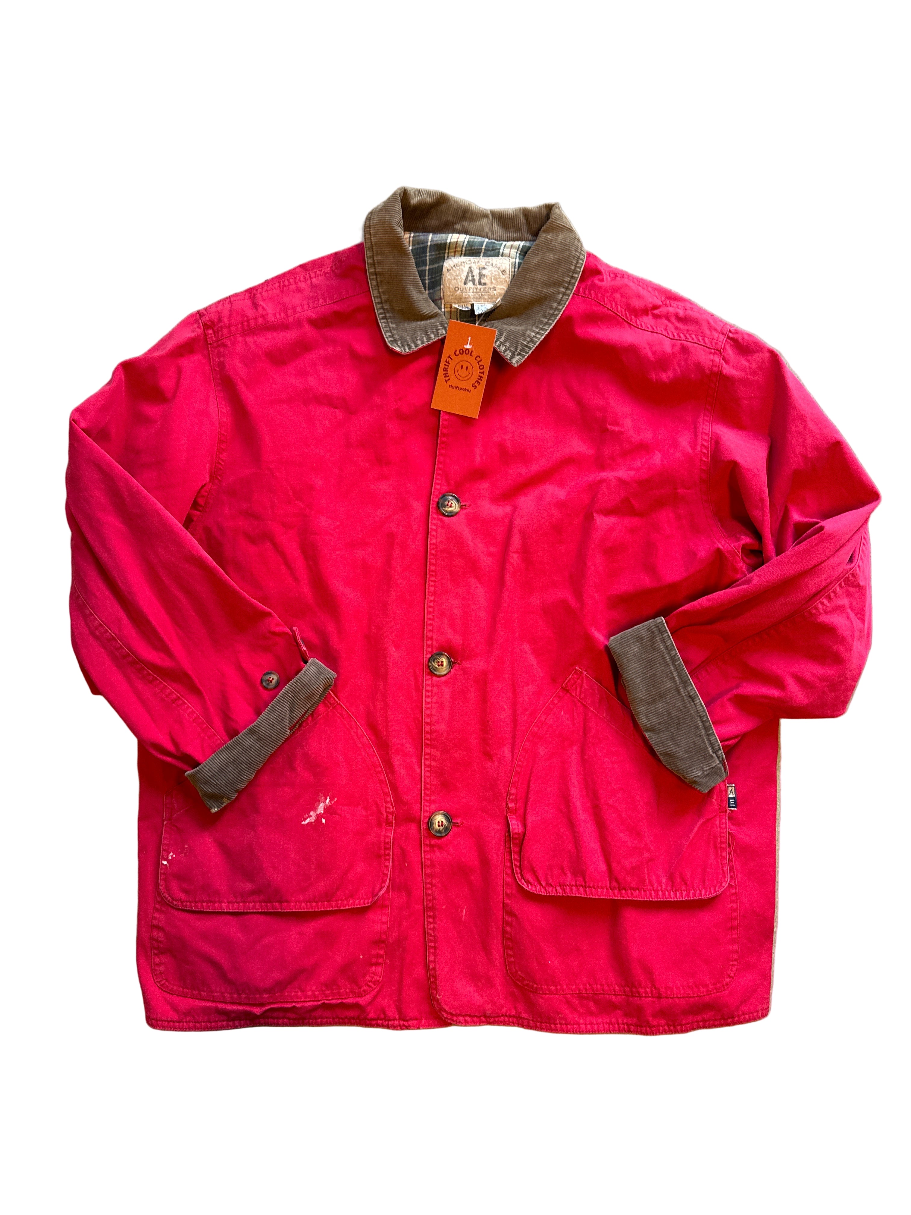 Red brown American eagle Vtg Mens coat, L (read description)