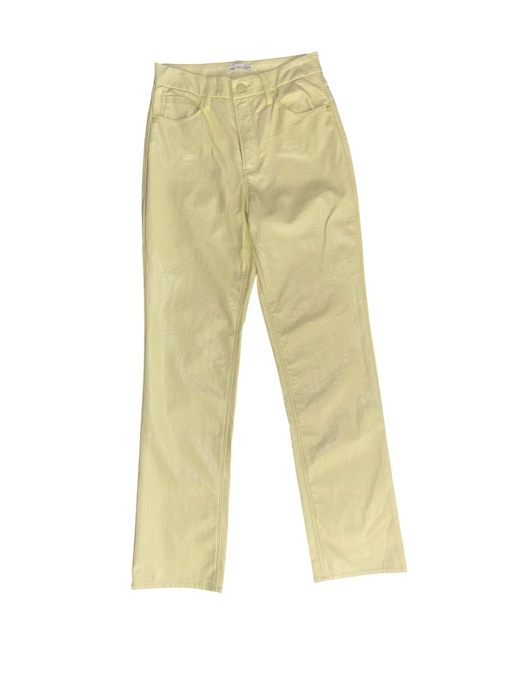 yellow good american pleather pants, 6/28