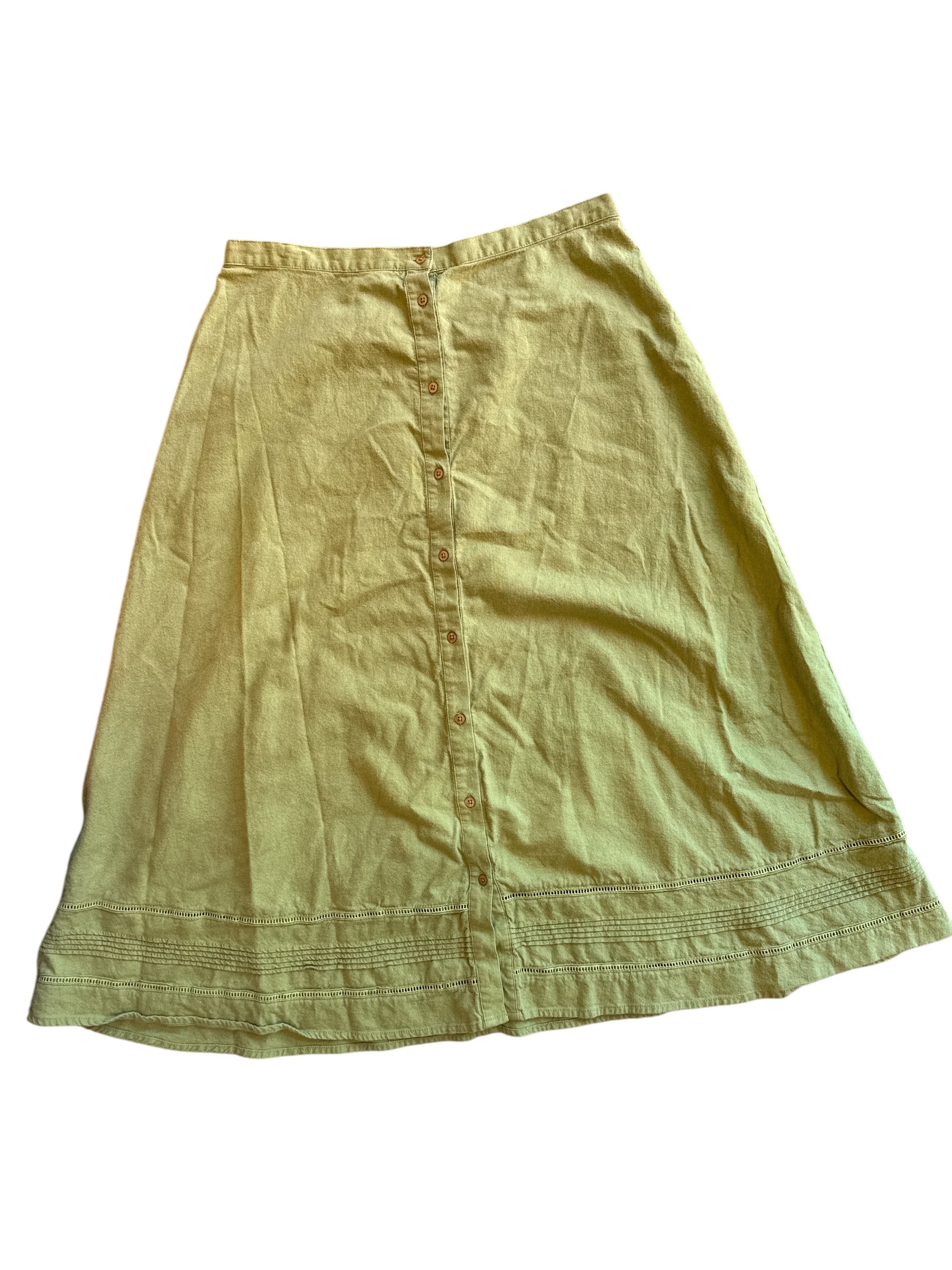 green cj banks maxi skirt w bottom eyelet, 14w