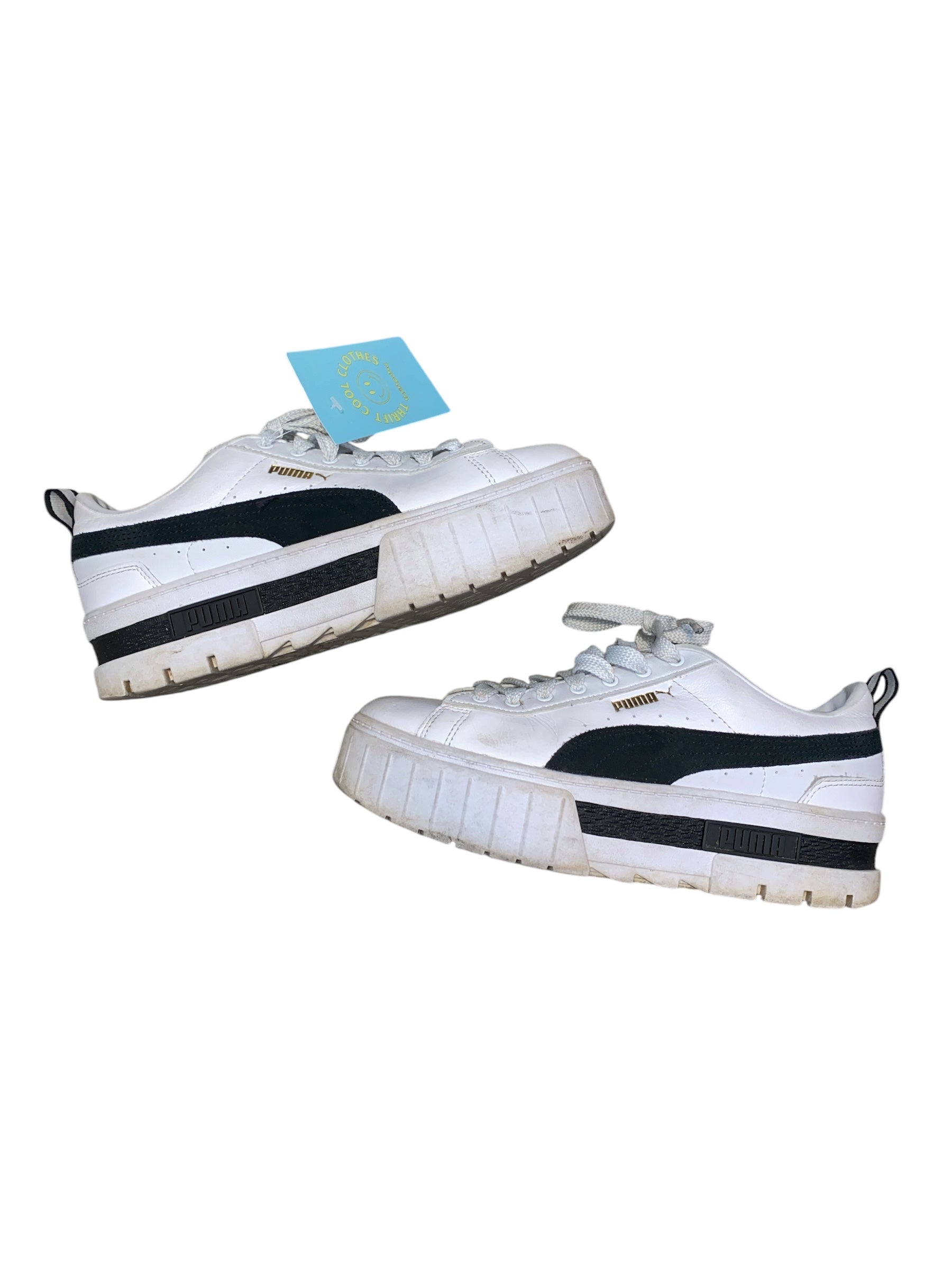 White black Puma Platform lace up sneaker, 8.5