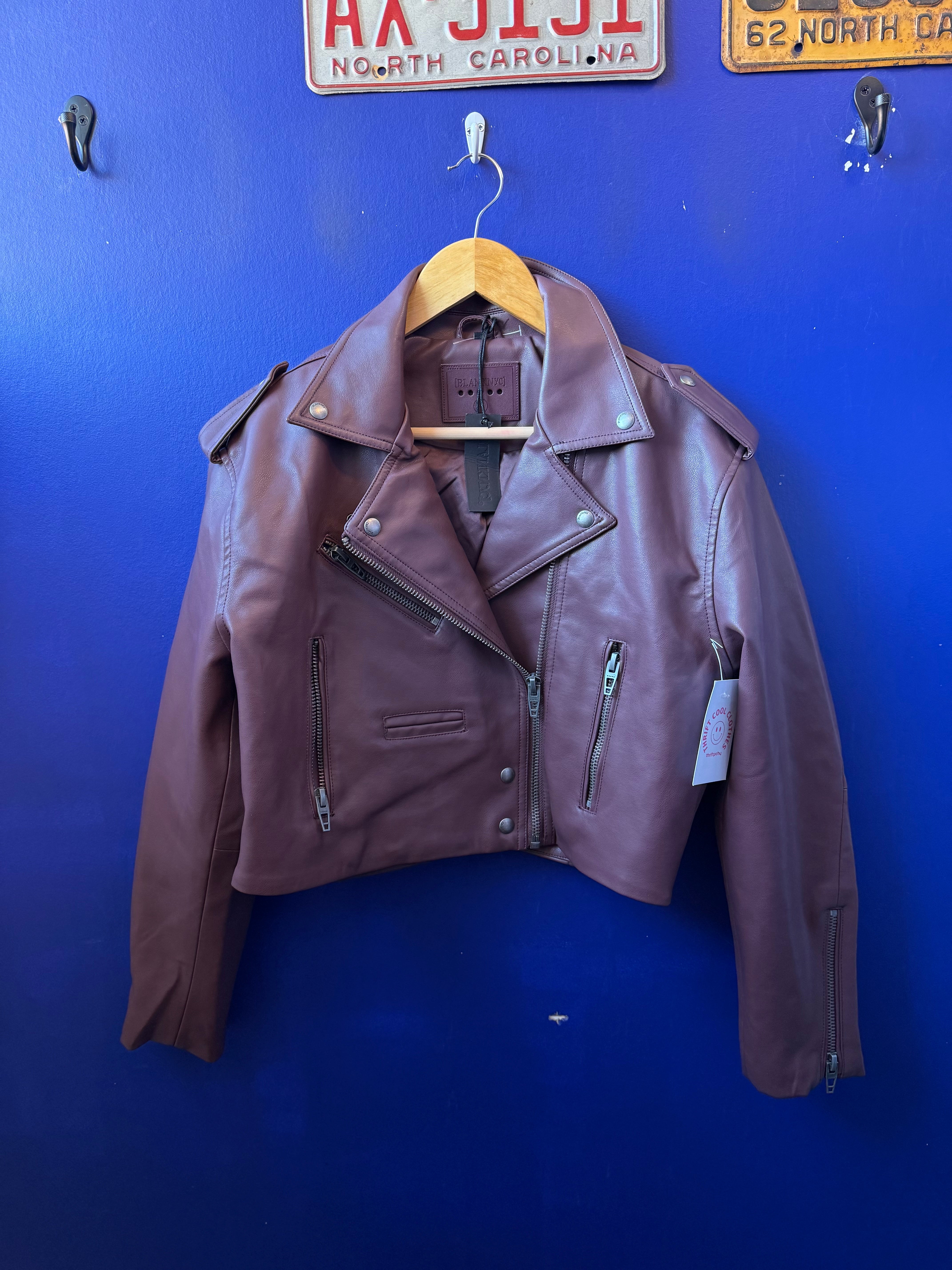 maroon BlankNYC NWT moto jacket, M