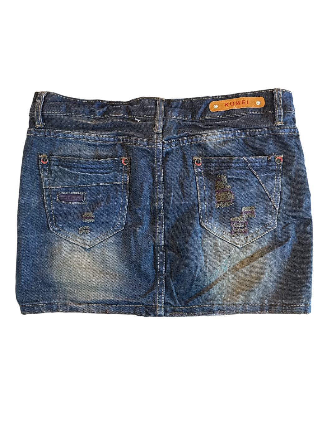 dark wash kumei denim mini skirt, 30