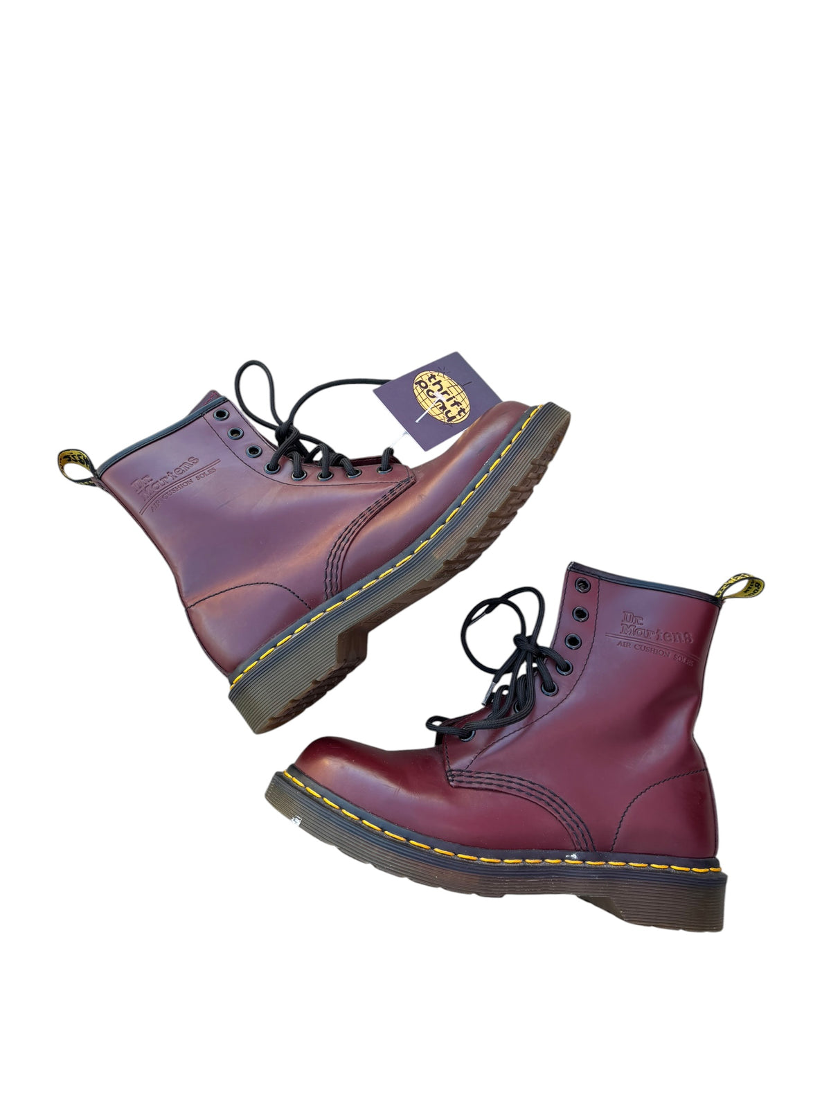 maroon dr marten combat boos, 6L