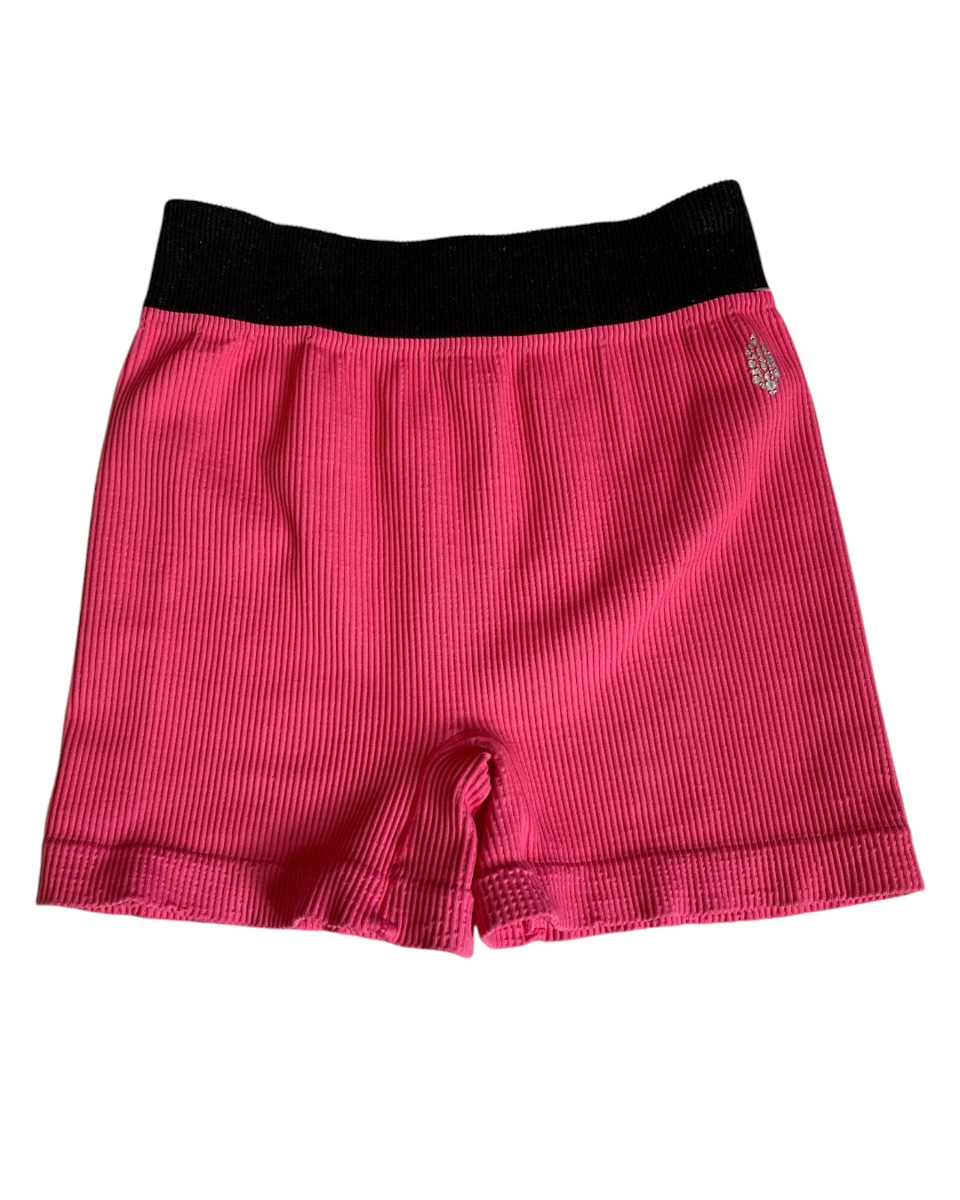 pink black free people ribbed biker shorts, m/l