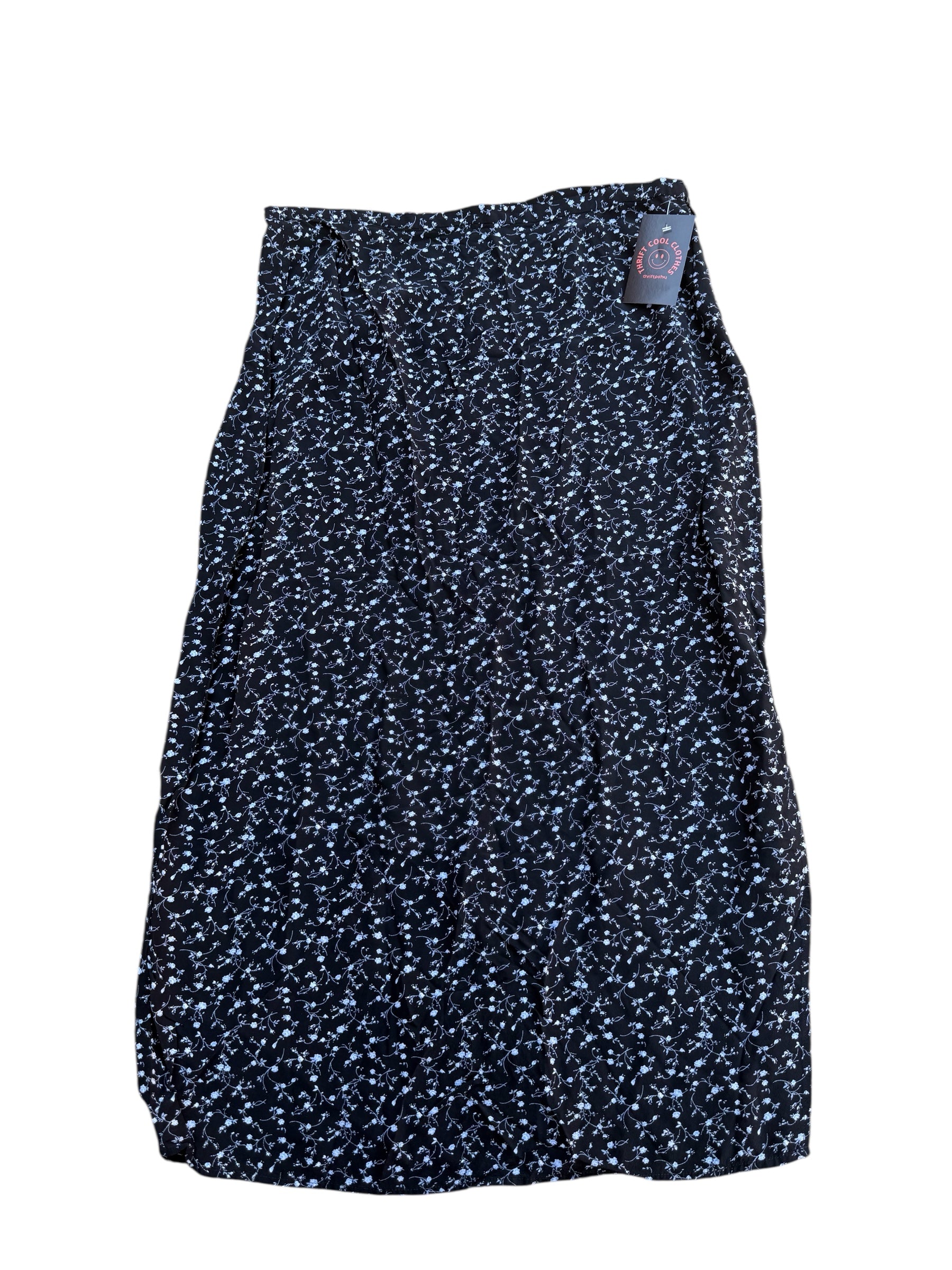 black blue josephine chaus floral maxi skirt