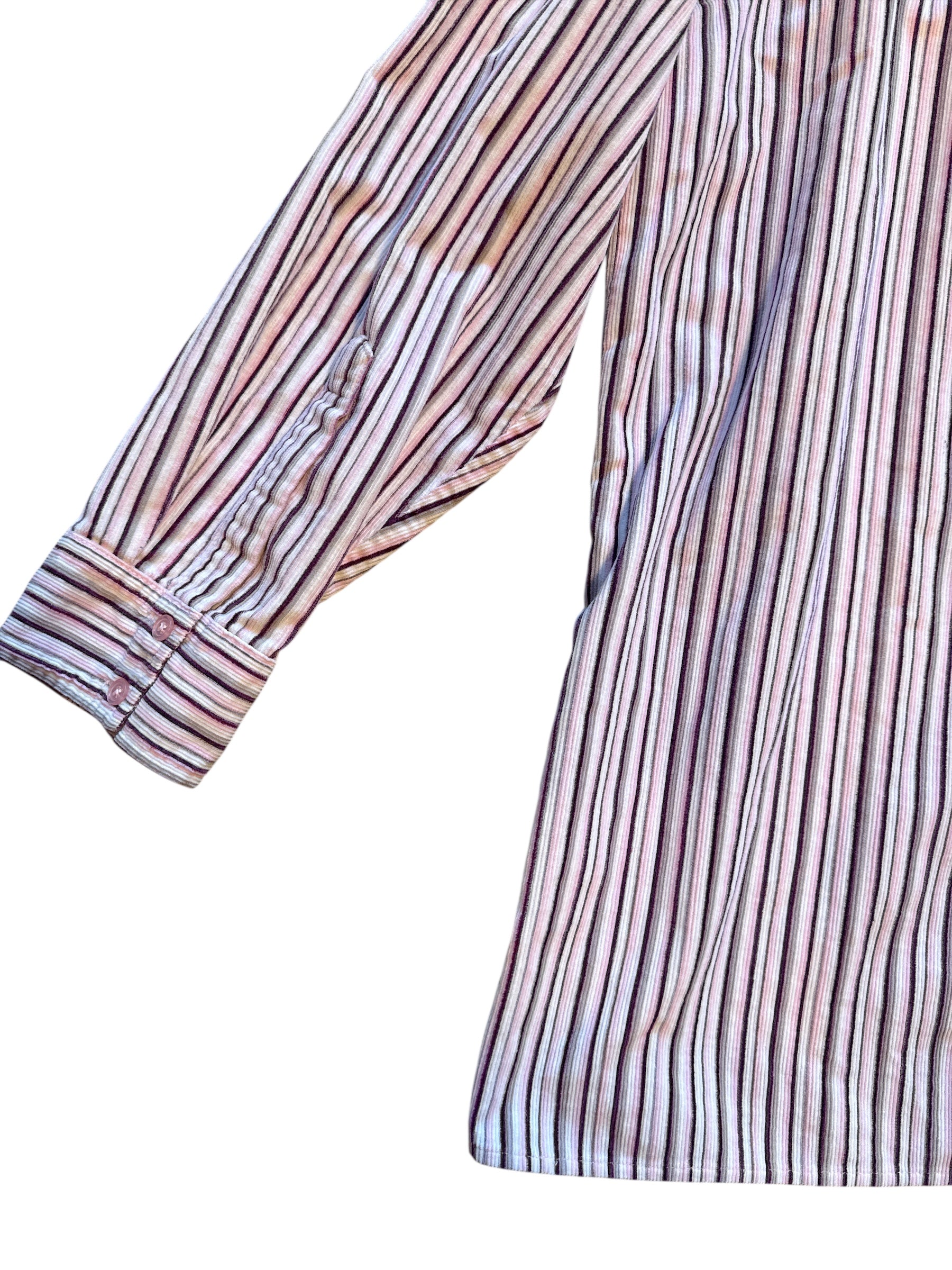 purple pink dressbarn striped ls button up, 18/20